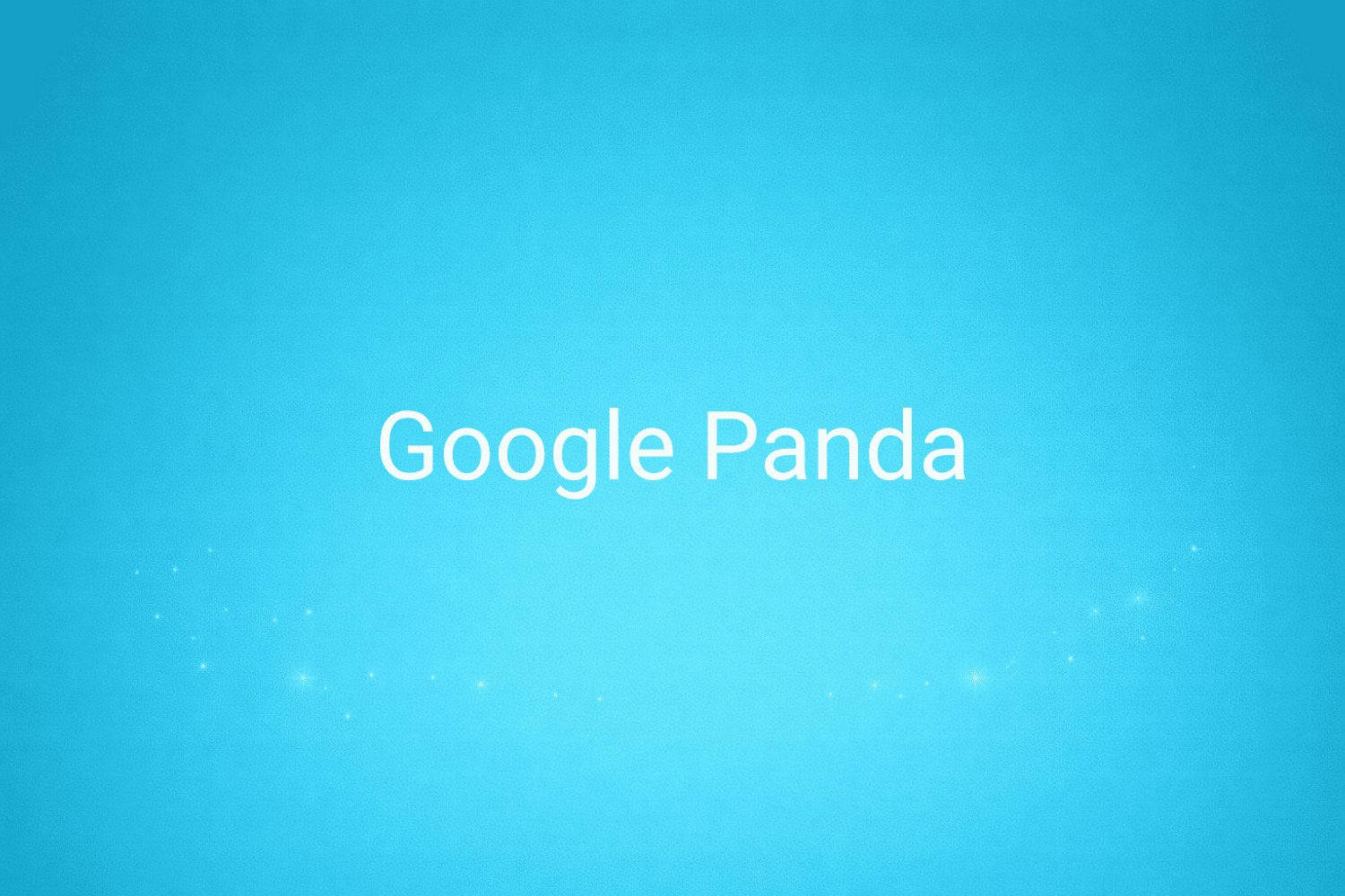 Illustration minimaliste sur fond bleu avec texte "Google Panda", définition liée à la catégorie SEO du glossaire marketing de M-Twice