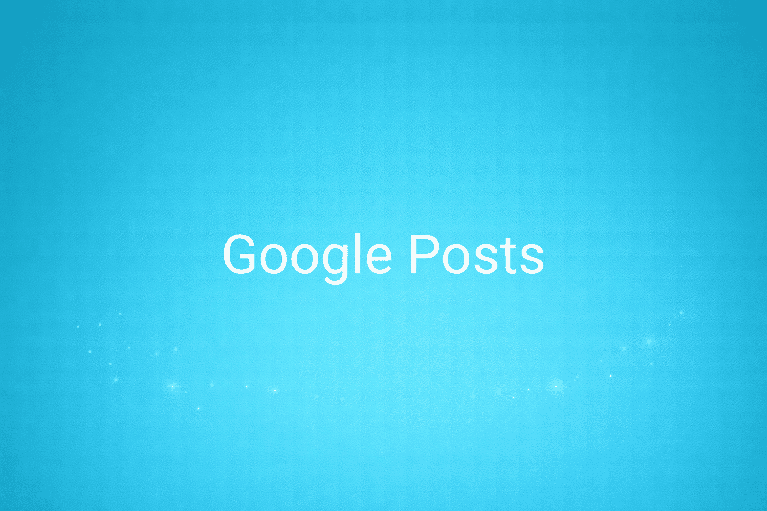 Illustration minimaliste sur fond bleu avec texte "Google Posts", définition liée à la catégorie Stratégie Marketing du glossaire marketing de M-Twice