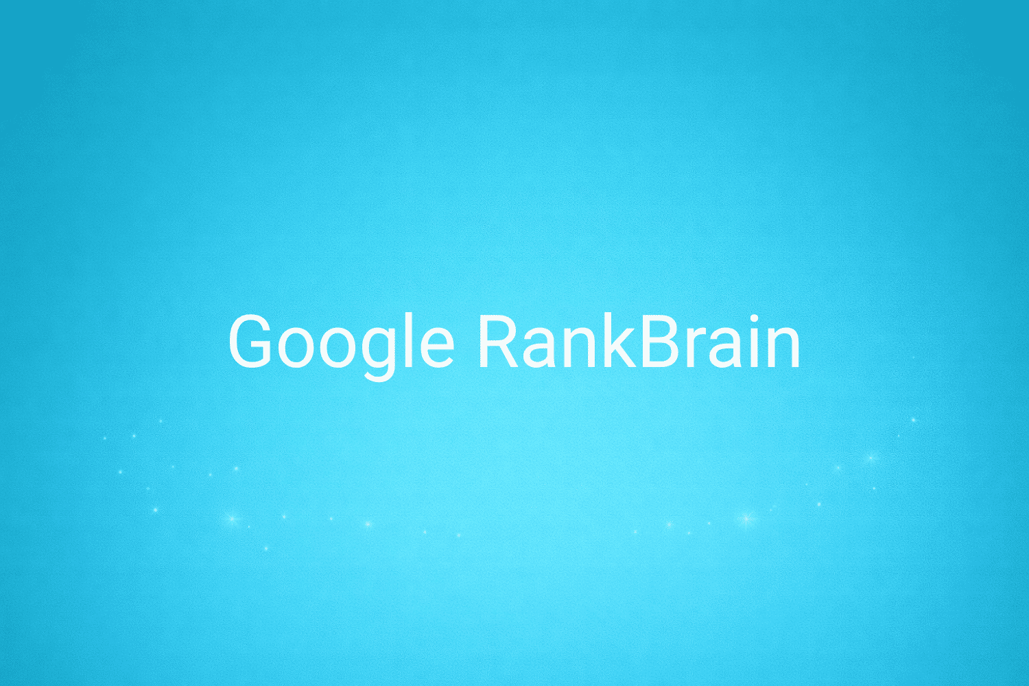 Illustration minimaliste sur fond bleu avec texte "Google RankBrain", définition liée à la catégorie SEO du glossaire marketing de M-Twice
