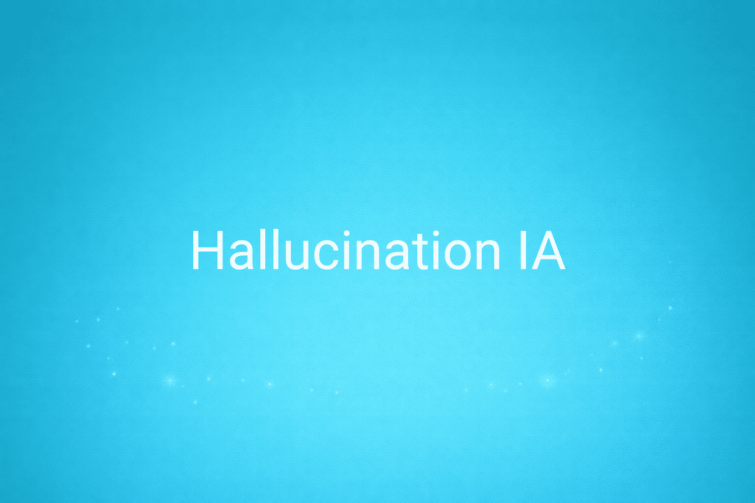 Illustration minimaliste sur fond bleu avec texte "Hallucination IA", définition liée à la catégorie IA & Data du glossaire marketing de M-Twice
