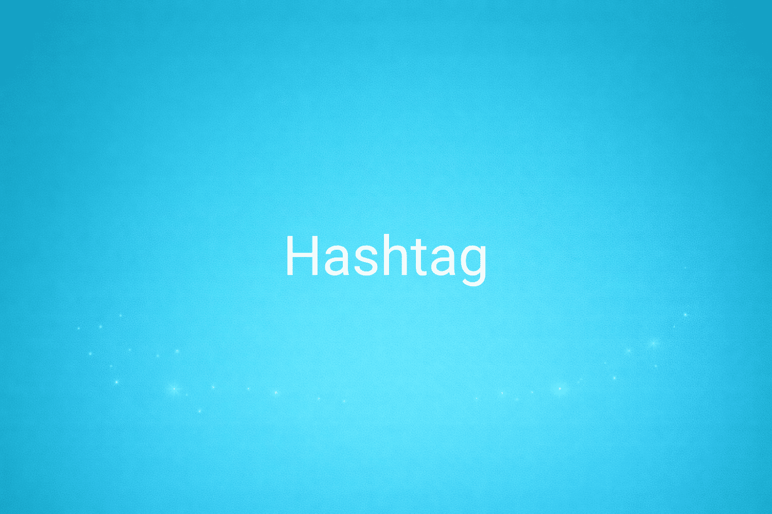 Illustration minimaliste sur fond bleu avec texte "Hashtag", définition liée à la catégorie Marketing de contenus du glossaire marketing de M-Twice