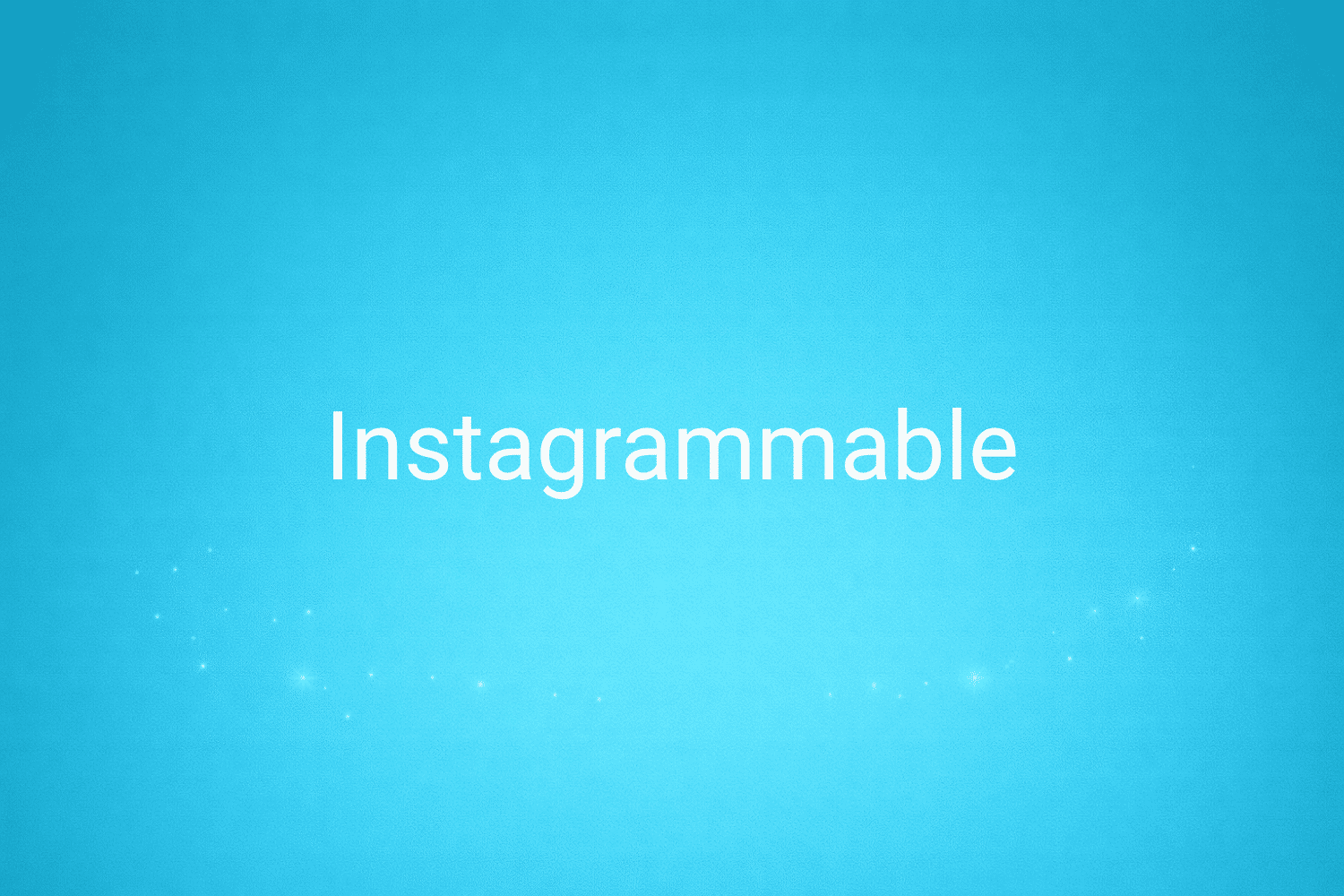 Illustration minimaliste sur fond bleu avec texte "Instagrammable", définition liée à la catégorie Marketing de contenus du glossaire marketing de M-Twice