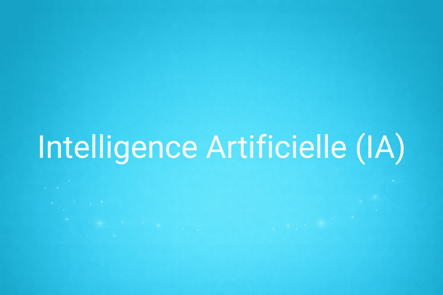 Illustration minimaliste sur fond bleu avec texte "Intelligence Artificielle (IA)", définition liée à la catégorie IA & Data du glossaire marketing de M-Twice