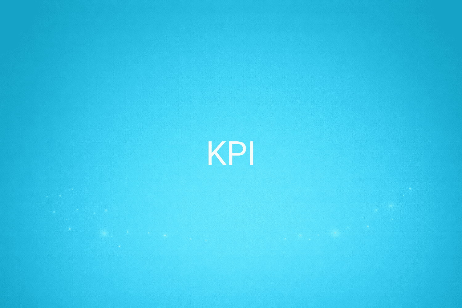 Illustration minimaliste sur fond bleu avec texte "KPI", définition liée à la catégorie Stratégie Marketing du glossaire marketing de M-Twice