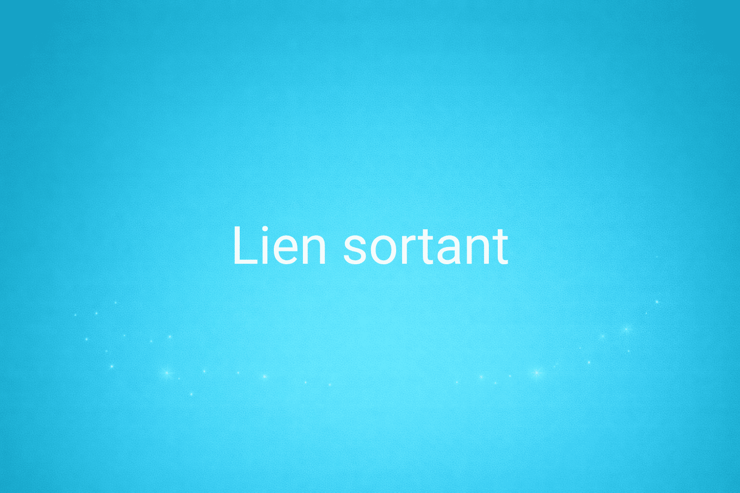 Illustration minimaliste sur fond bleu avec texte "Lien sortant", définition liée à la catégorie e-commerce du glossaire marketing de M-Twice