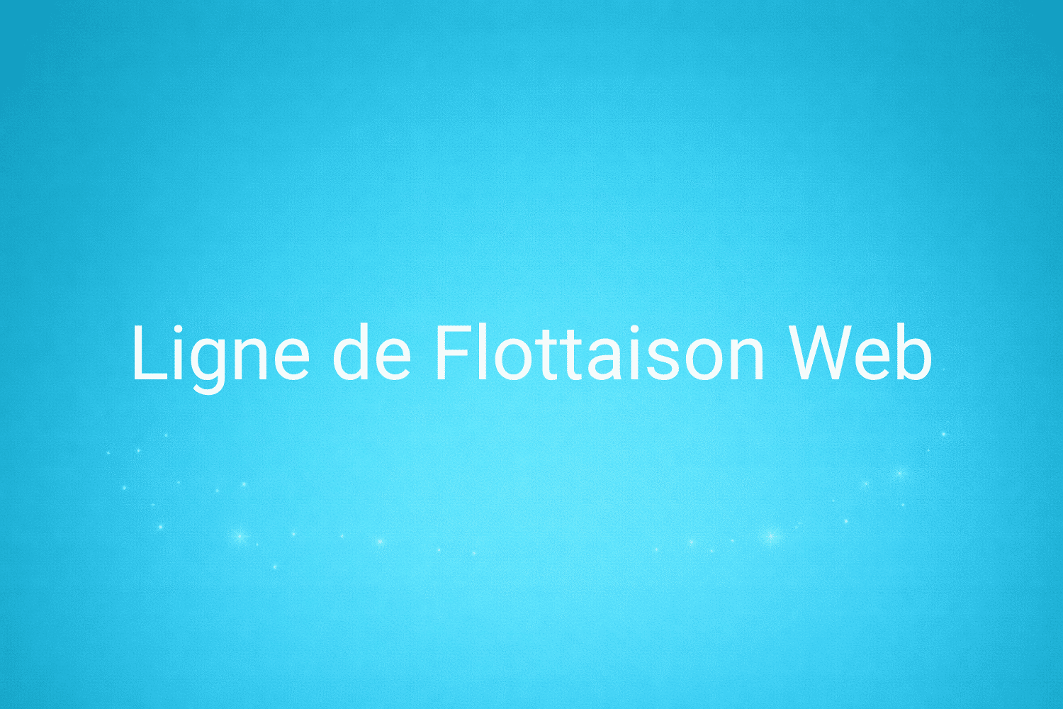 Illustration minimaliste sur fond bleu avec texte "Ligne de Flottaison Web", définition liée à la catégorie e-commerce du glossaire marketing de M-Twice