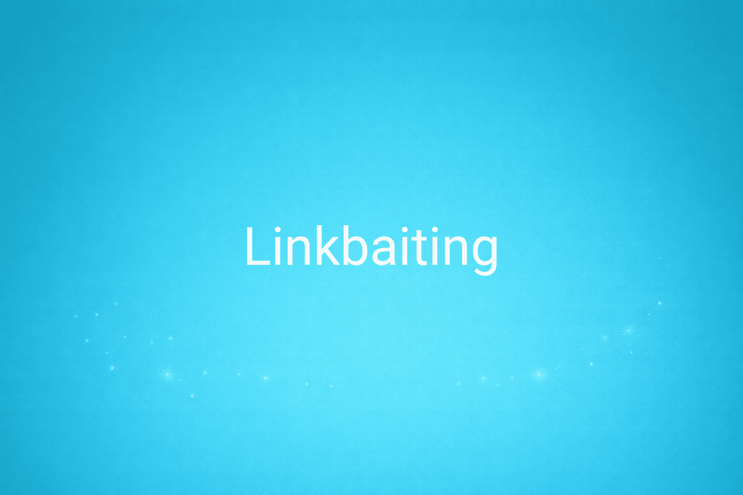 Illustration minimaliste sur fond bleu avec texte "Linkbaiting", définition liée à la catégorie SEO du glossaire marketing de M-Twice