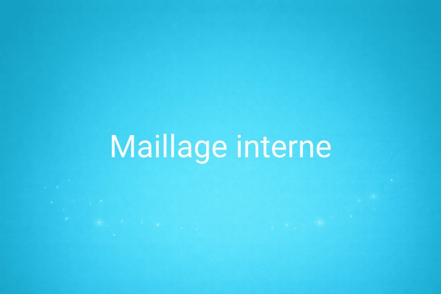 Illustration minimaliste sur fond bleu avec texte "Maillage interne", définition liée à la catégorie SEO du glossaire marketing de M-Twice