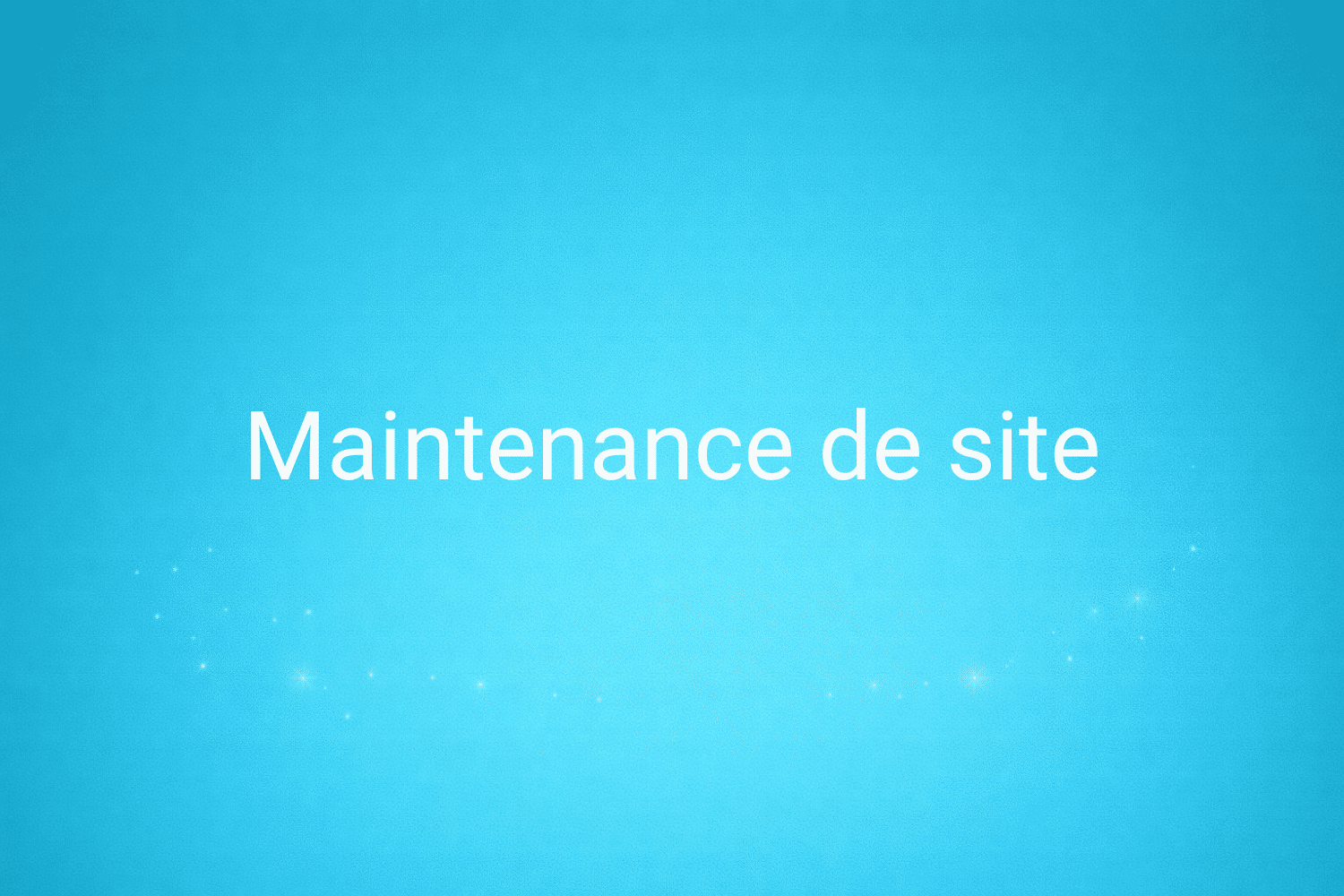 Illustration minimaliste sur fond bleu avec texte "Maintenance de site", définition liée à la catégorie e-commerce du glossaire marketing de M-Twice