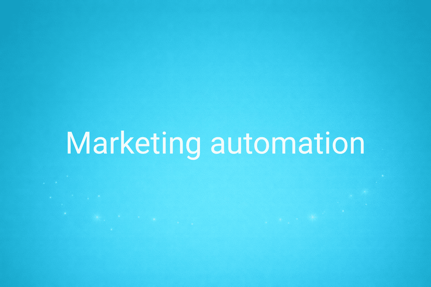 Illustration minimaliste sur fond bleu avec texte "Marketing automation", définition liée à la catégorie Stratégie Marketing du glossaire marketing de M-Twice