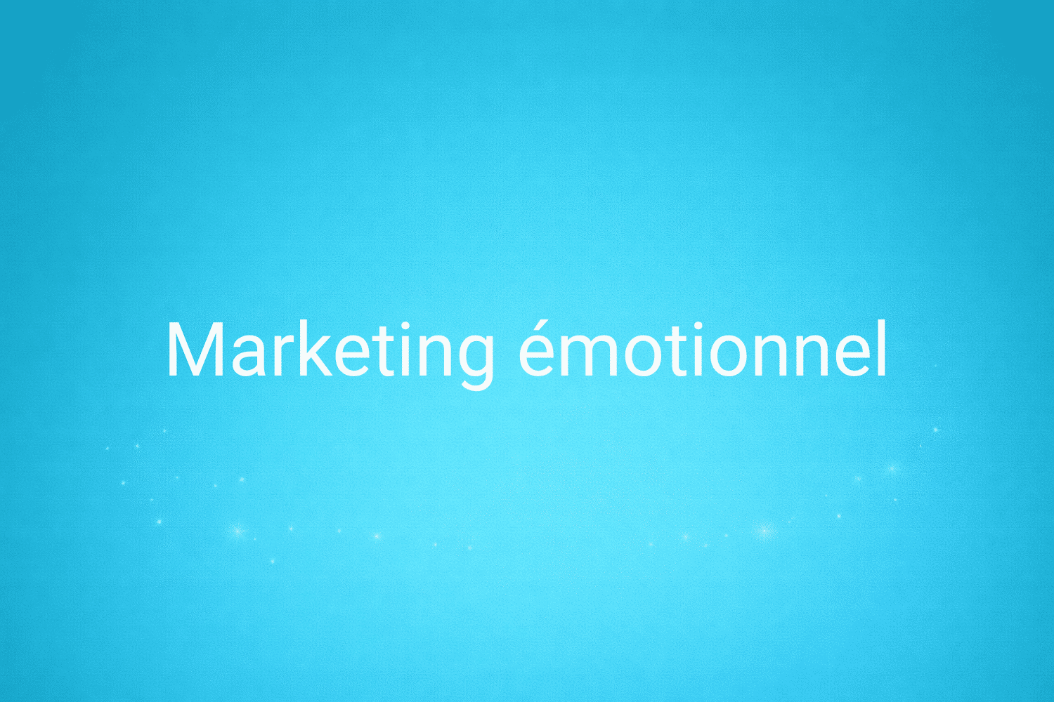 Illustration minimaliste sur fond bleu avec texte "Marketing émotionnel", définition liée à la catégorie Stratégie Marketing du glossaire marketing de M-Twice