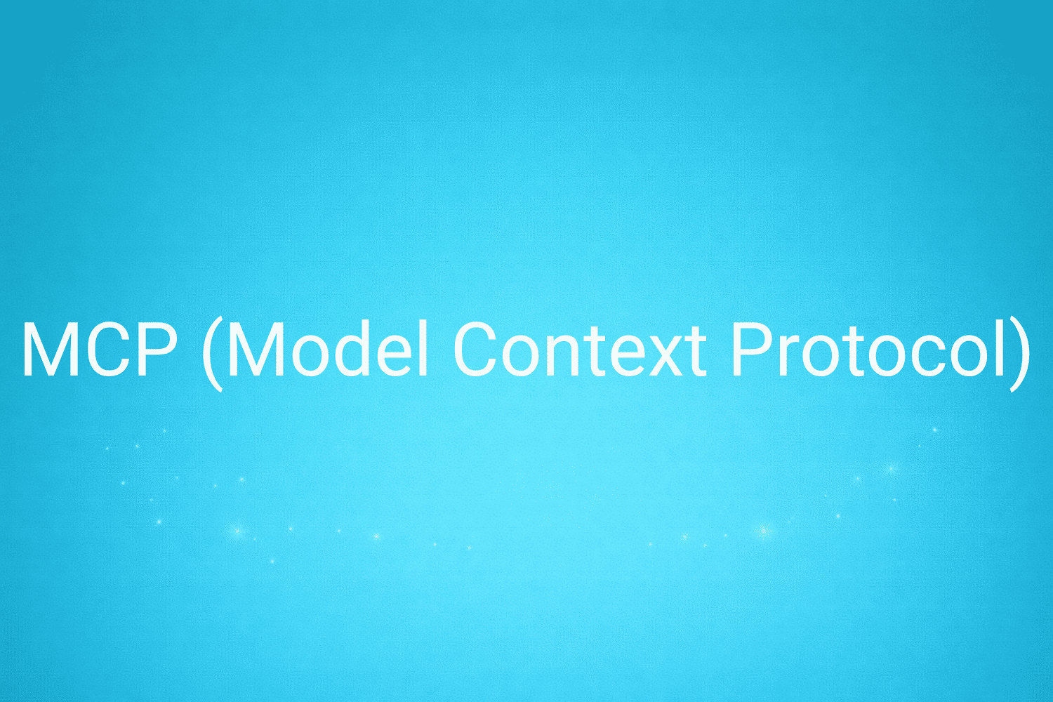 Illustration minimaliste sur fond bleu avec texte "MCP (Model Context Protocol)", définition liée à la catégorie IA & Data du glossaire marketing de M-Twice