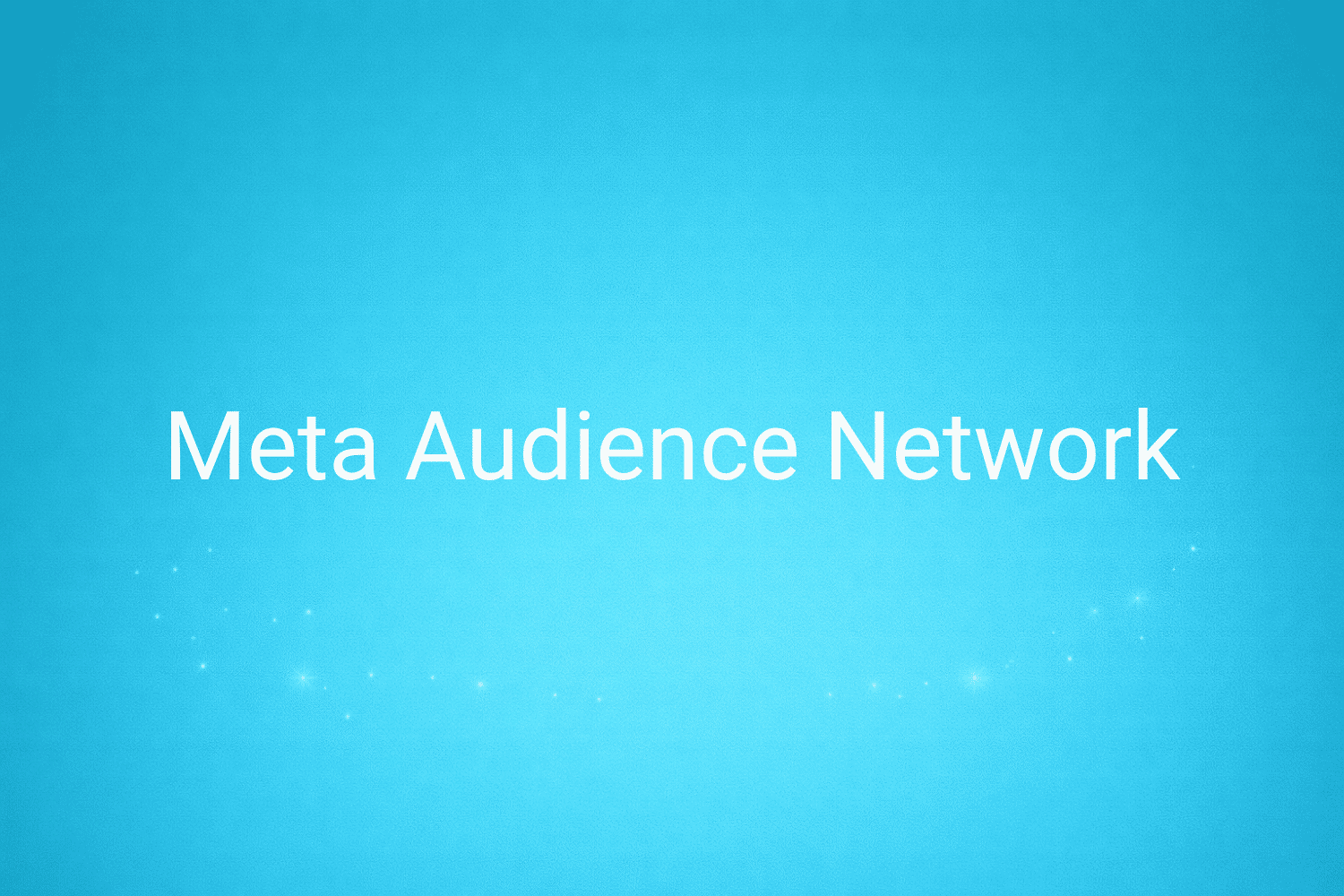 Illustration minimaliste sur fond bleu avec texte "Meta Audience Network", définition liée à la catégorie Publicité en ligne du glossaire marketing de M-Twice