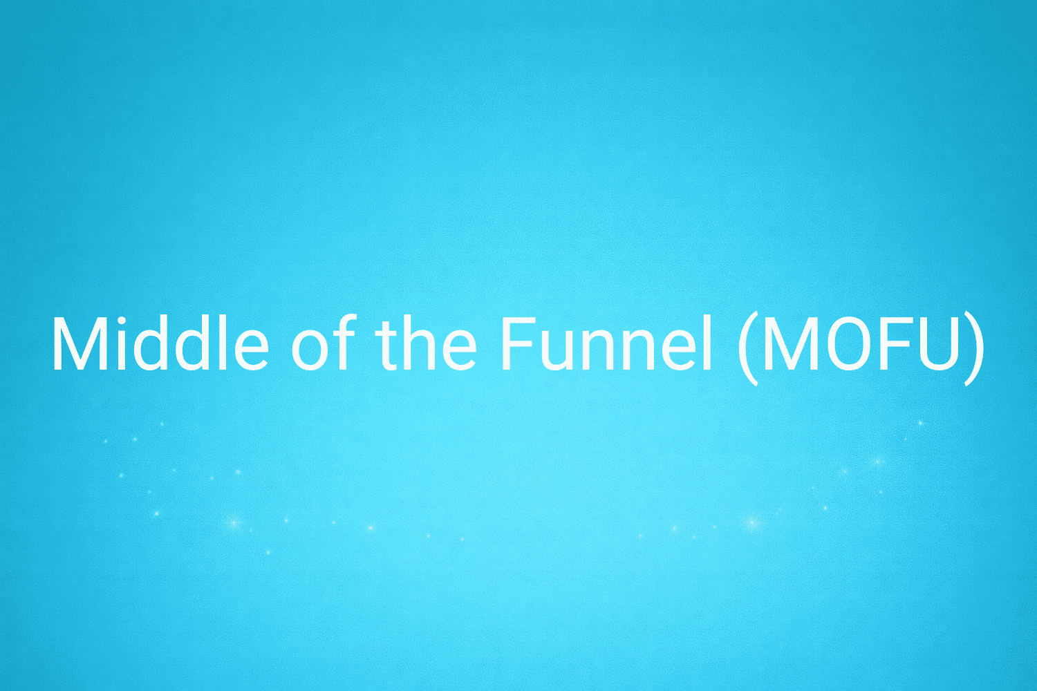 Illustration minimaliste sur fond bleu avec texte "Middle of the Funnel (MOFU)", définition liée à la catégorie Stratégie Marketing du glossaire marketing de M-Twice