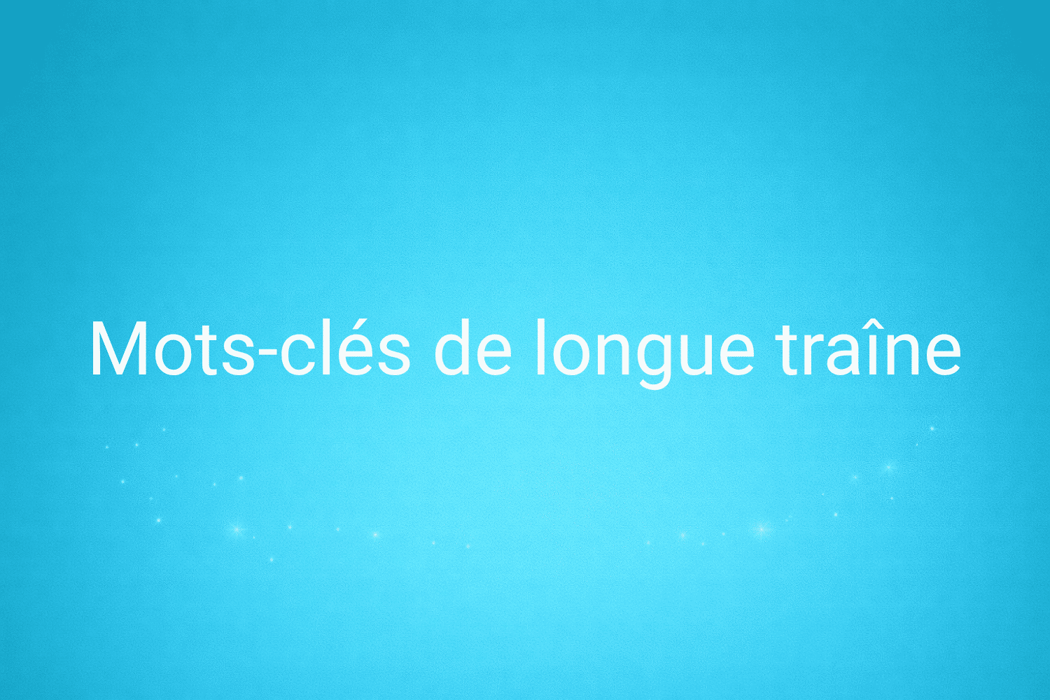 Illustration minimaliste sur fond bleu avec texte "Mots-clés de longue traîne", définition liée à la catégorie SEO du glossaire marketing de M-Twice