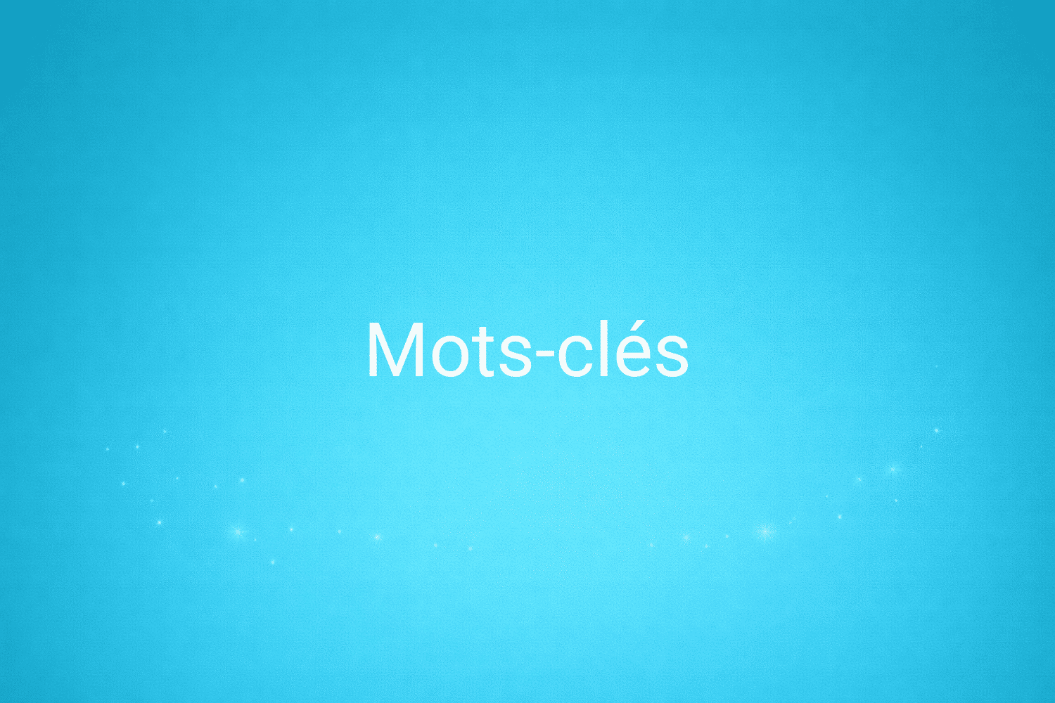 Illustration minimaliste sur fond bleu avec texte "Mots-clés", définition liée à la catégorie SEO du glossaire marketing de M-Twice