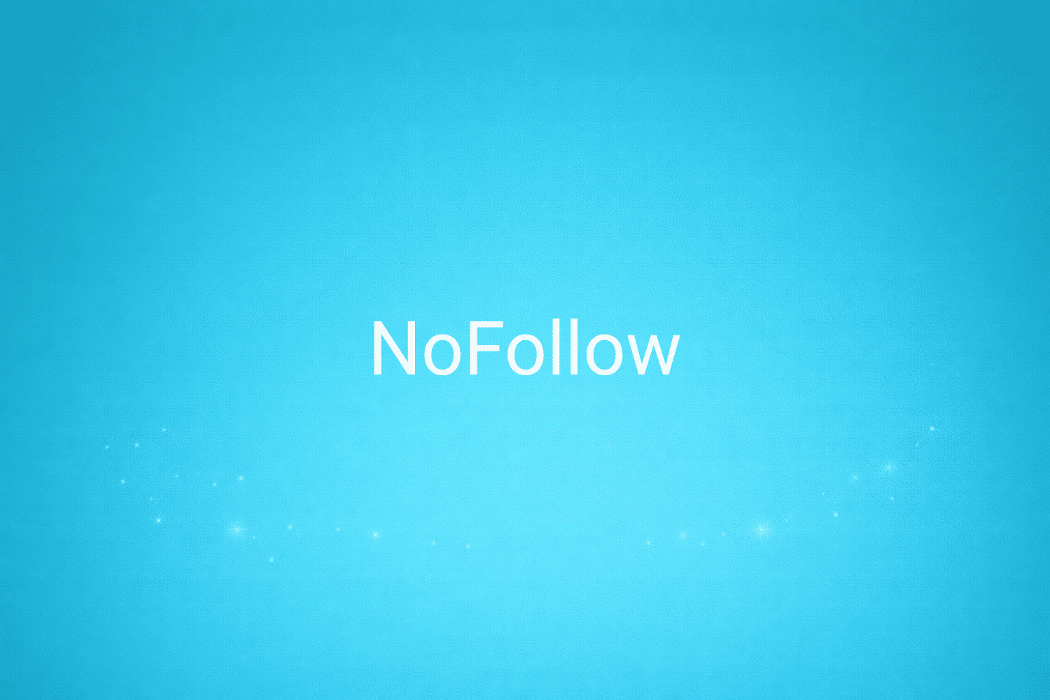 Illustration minimaliste sur fond bleu avec texte "NoFollow", définition liée à la catégorie SEO du glossaire marketing de M-Twice