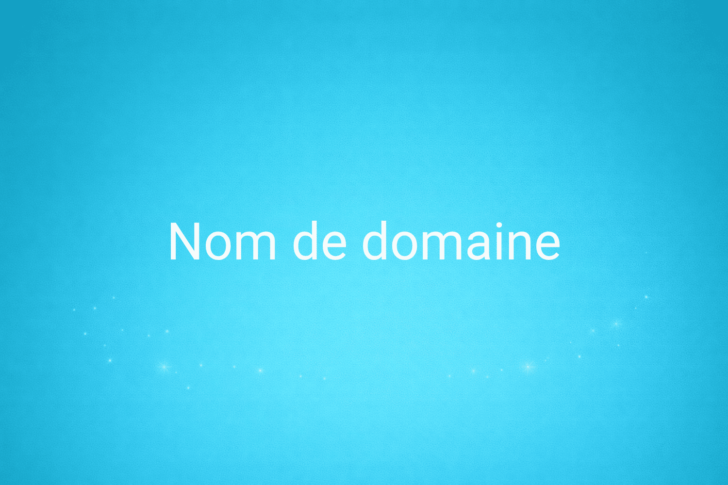 Illustration minimaliste sur fond bleu avec texte "Nom de domaine", définition liée à la catégorie e-commerce du glossaire marketing de M-Twice
