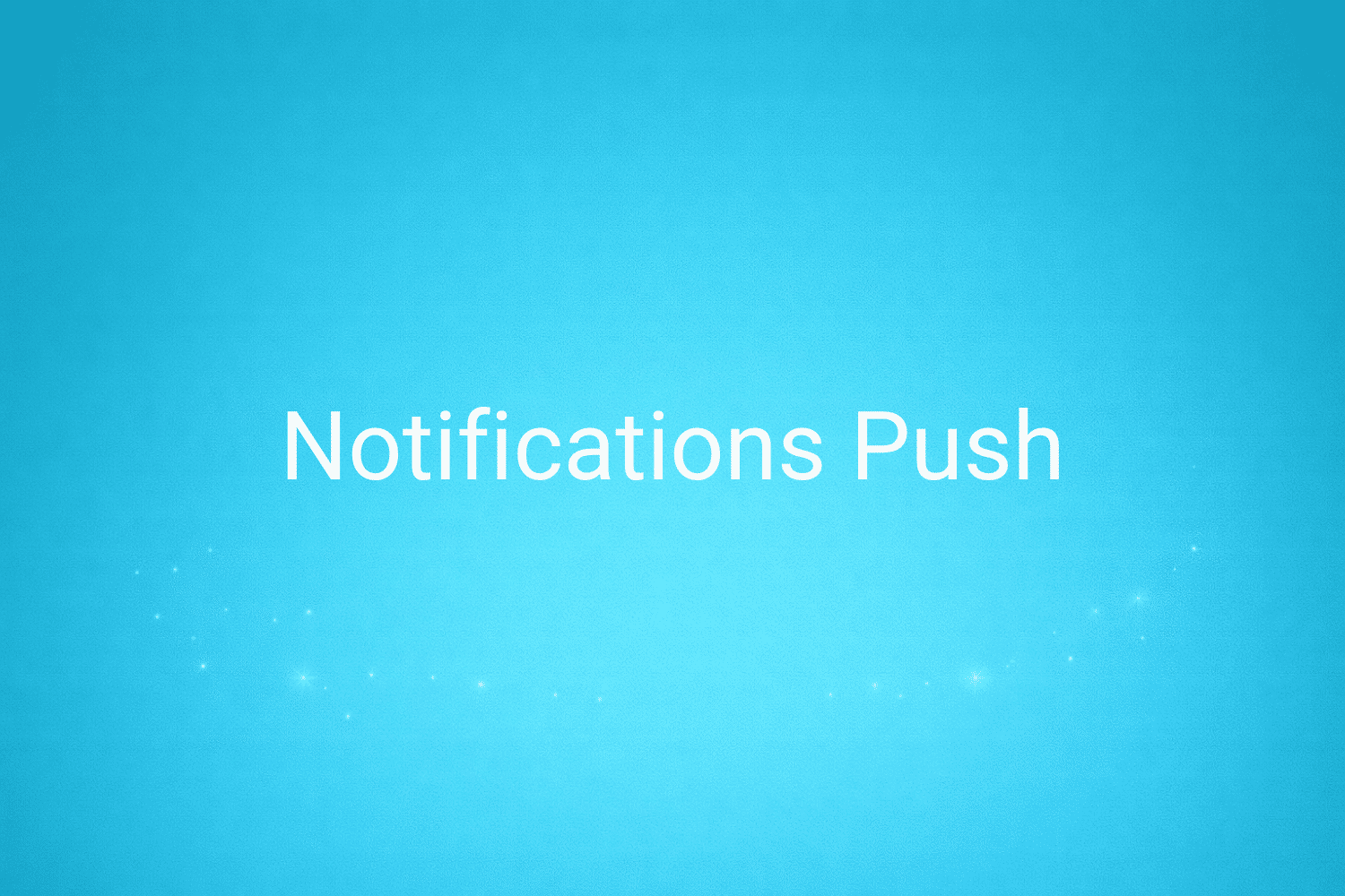 Illustration minimaliste sur fond bleu avec texte "Notifications Push", définition liée à la catégorie Publicité en ligne du glossaire marketing de M-Twice