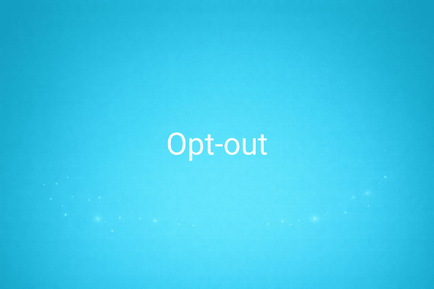 Illustration minimaliste sur fond bleu avec texte "Opt-out", définition liée à la catégorie e-commerce du glossaire marketing de M-Twice