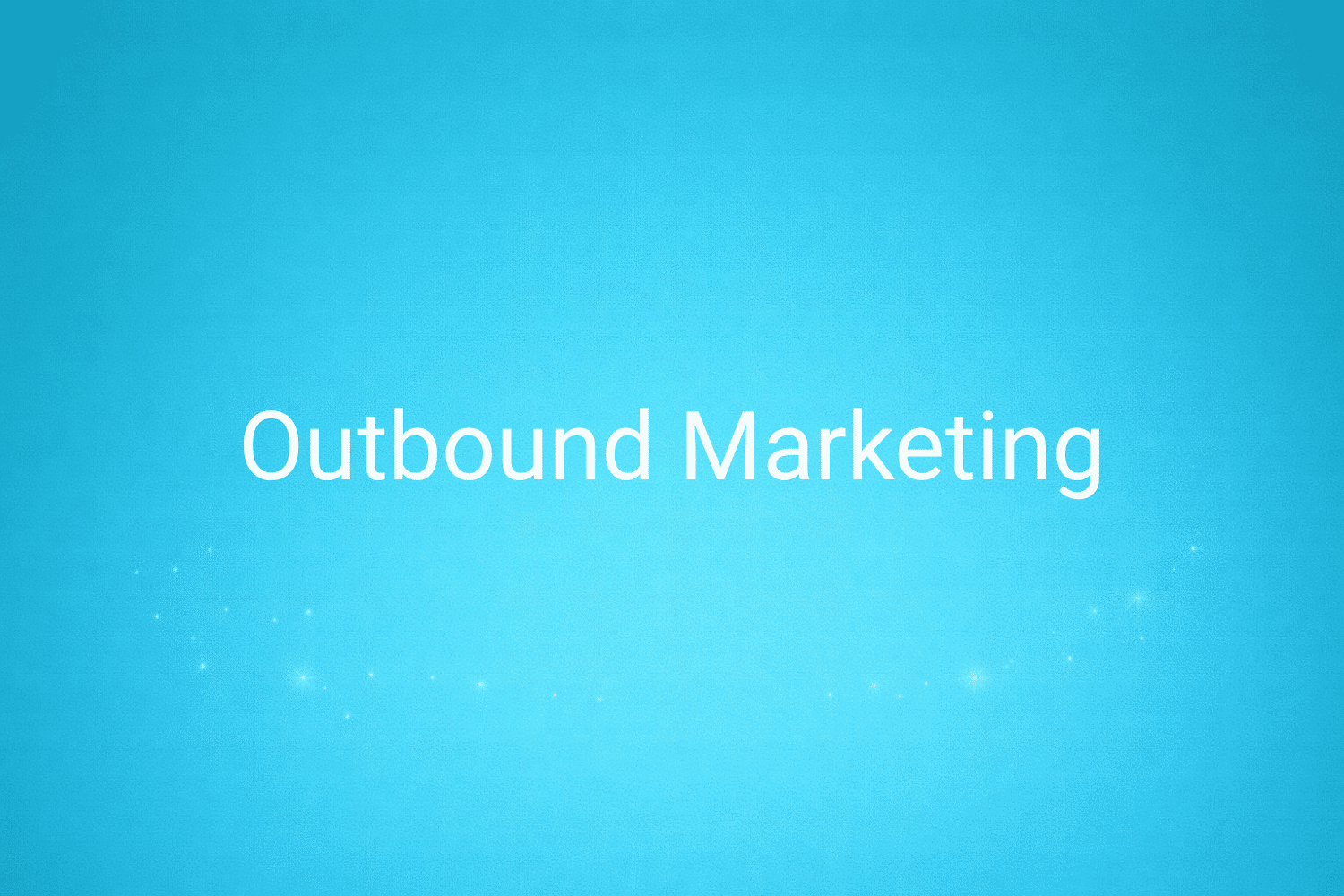 Illustration minimaliste sur fond bleu avec texte "Outbound Marketing", définition liée à la catégorie Stratégie Marketing du glossaire marketing de M-Twice