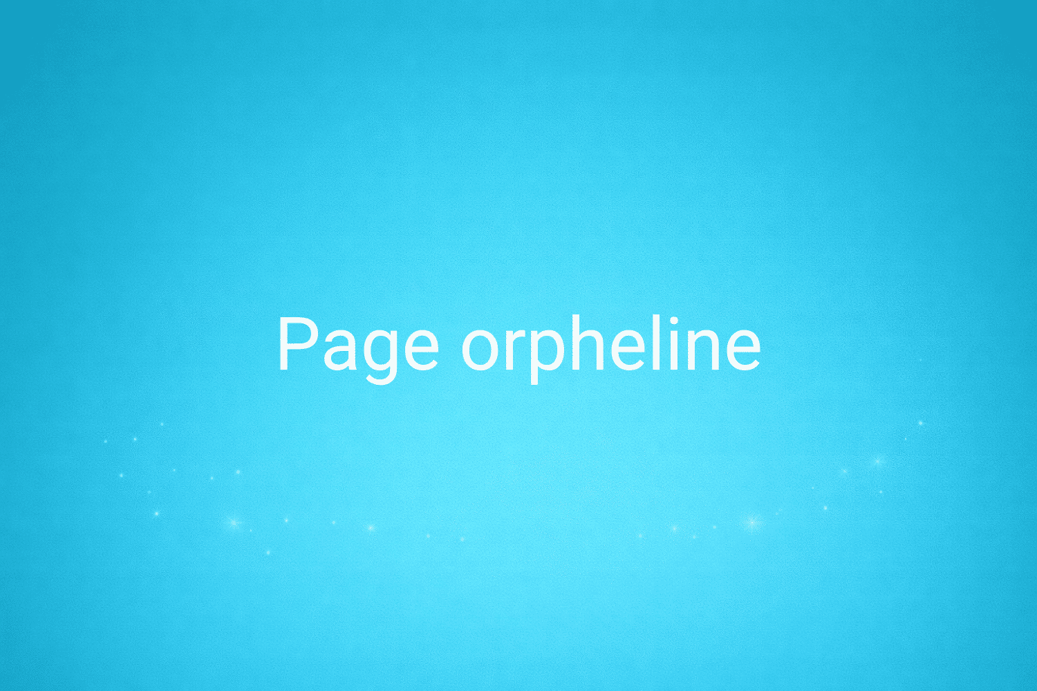 Illustration minimaliste sur fond bleu avec texte "Page orpheline", définition liée à la catégorie e-commerce du glossaire marketing de M-Twice