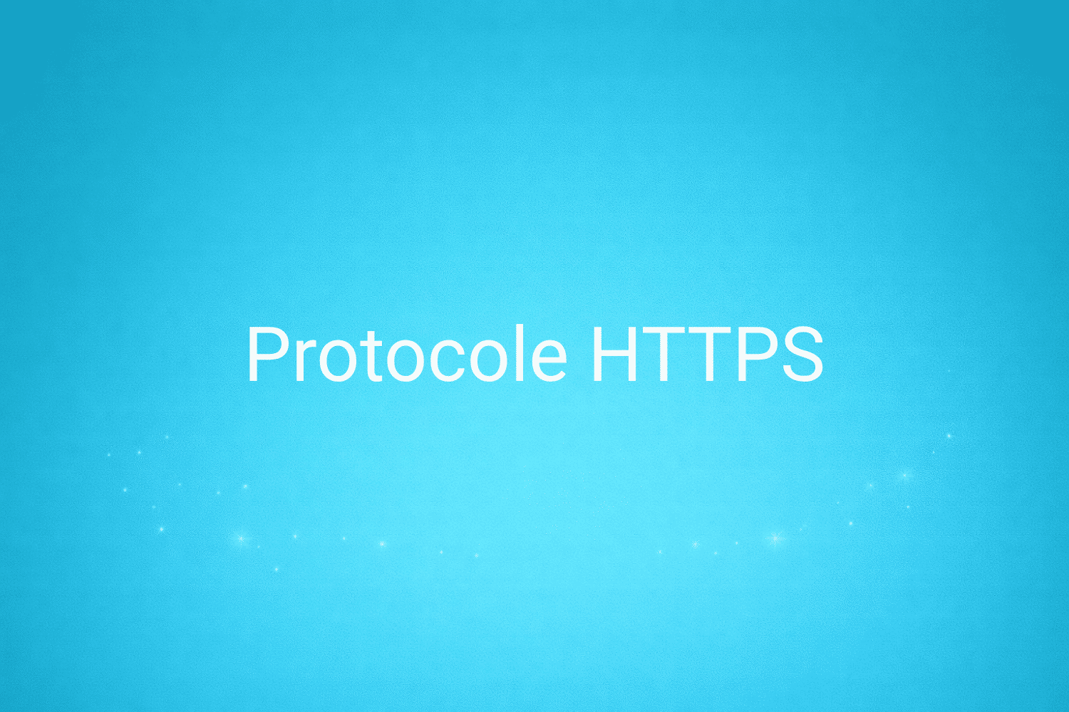 Illustration minimaliste sur fond bleu avec texte "Protocole HTTPS", définition liée à la catégorie e-commerce du glossaire marketing de M-Twice