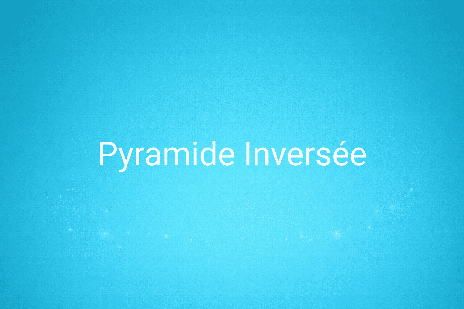 Illustration minimaliste sur fond bleu avec texte "Pyramide Inversée", définition liée à la catégorie Marketing de contenus du glossaire marketing de M-Twice