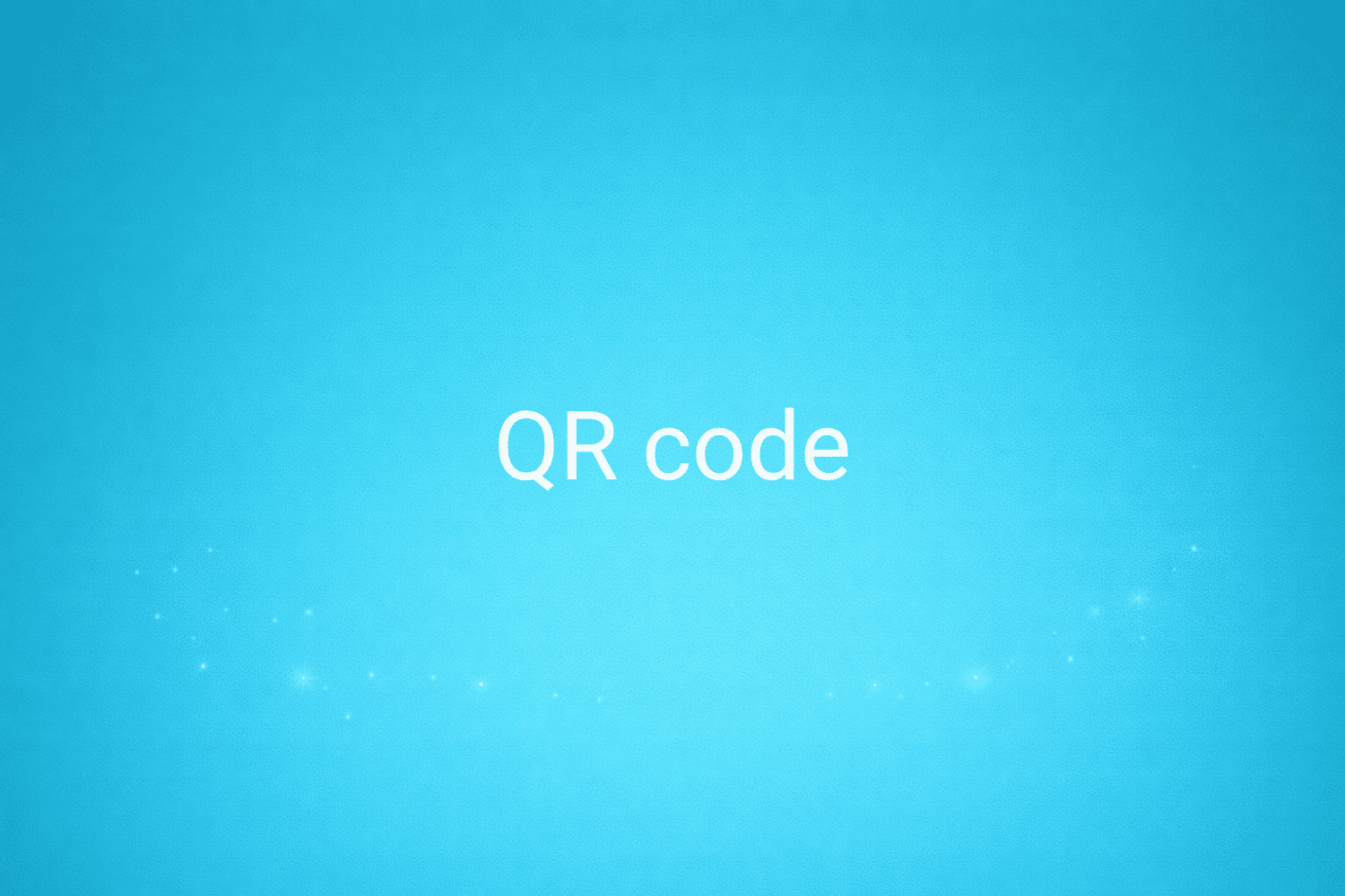Illustration minimaliste sur fond bleu avec texte "QR code", définition liée à la catégorie Stratégie Marketing du glossaire marketing de M-Twice