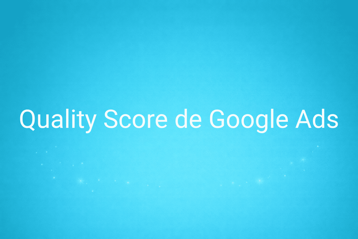 Illustration minimaliste sur fond bleu avec texte "Quality Score de Google Ads", définition liée à la catégorie e-commerce du glossaire marketing de M-Twice