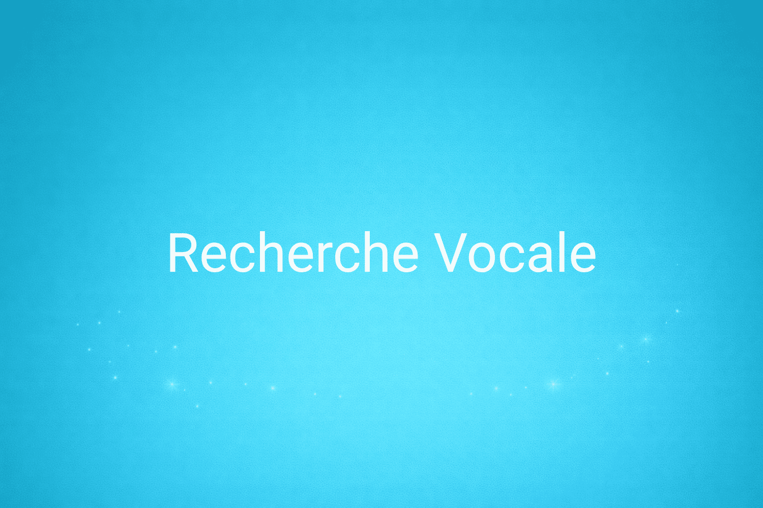 Illustration minimaliste sur fond bleu avec texte "Recherche Vocale", définition liée à la catégorie e-commerce du glossaire marketing de M-Twice