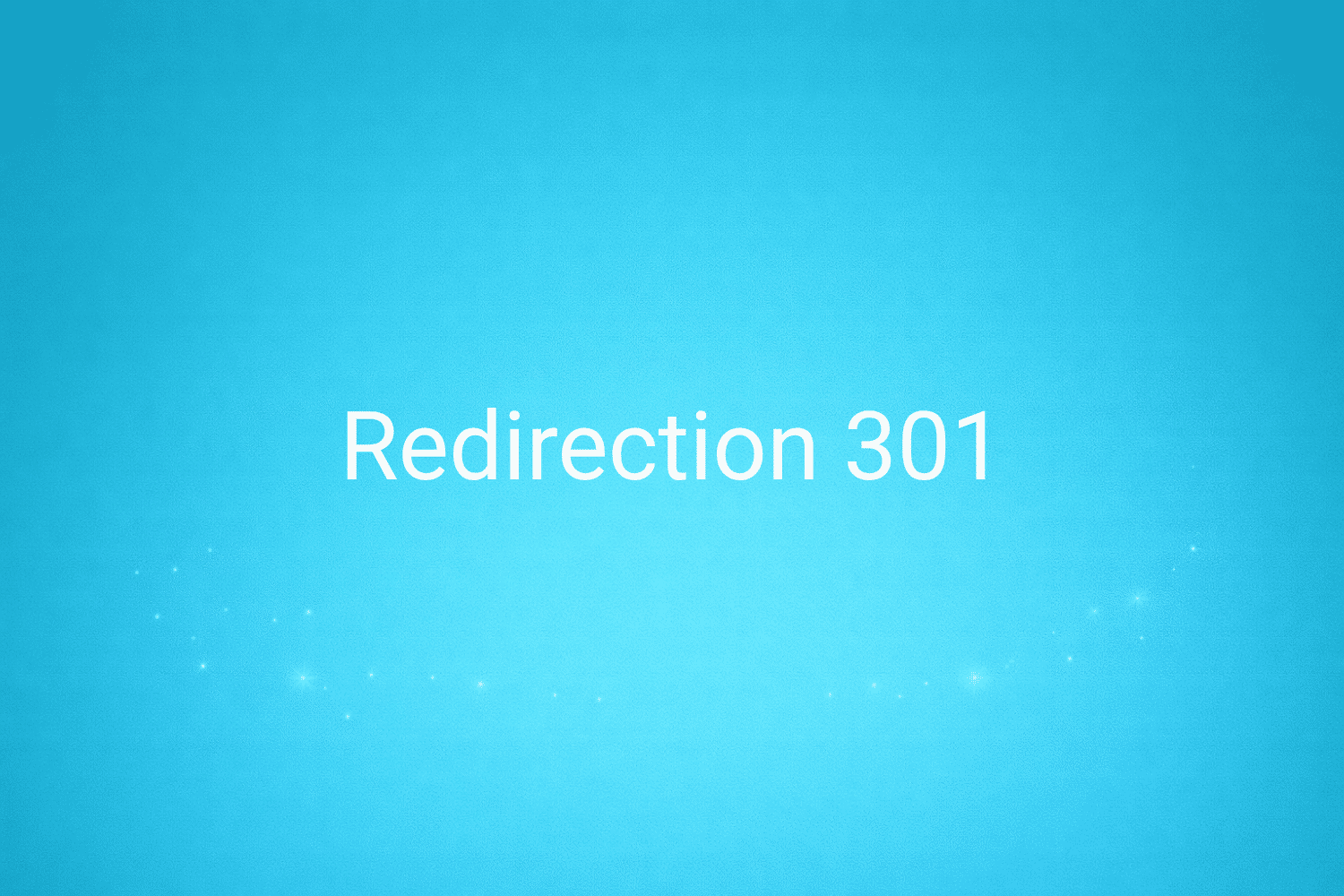 Illustration minimaliste sur fond bleu avec texte "Redirection 301", définition liée à la catégorie SEO du glossaire marketing de M-Twice