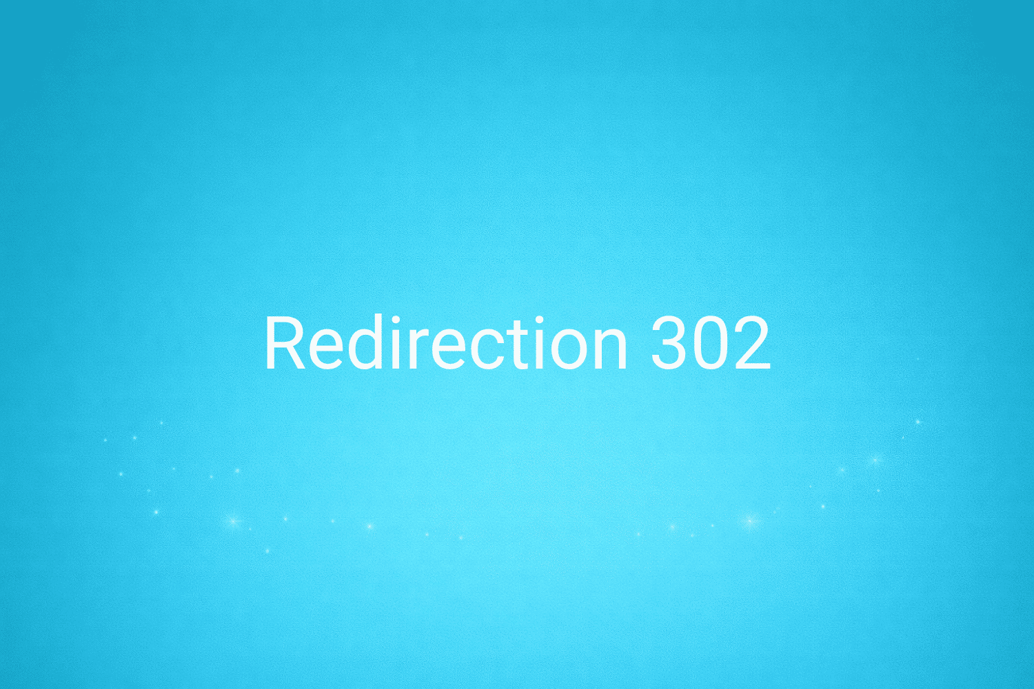 Illustration minimaliste sur fond bleu avec texte "Redirection 302", définition liée à la catégorie SEO du glossaire marketing de M-Twice