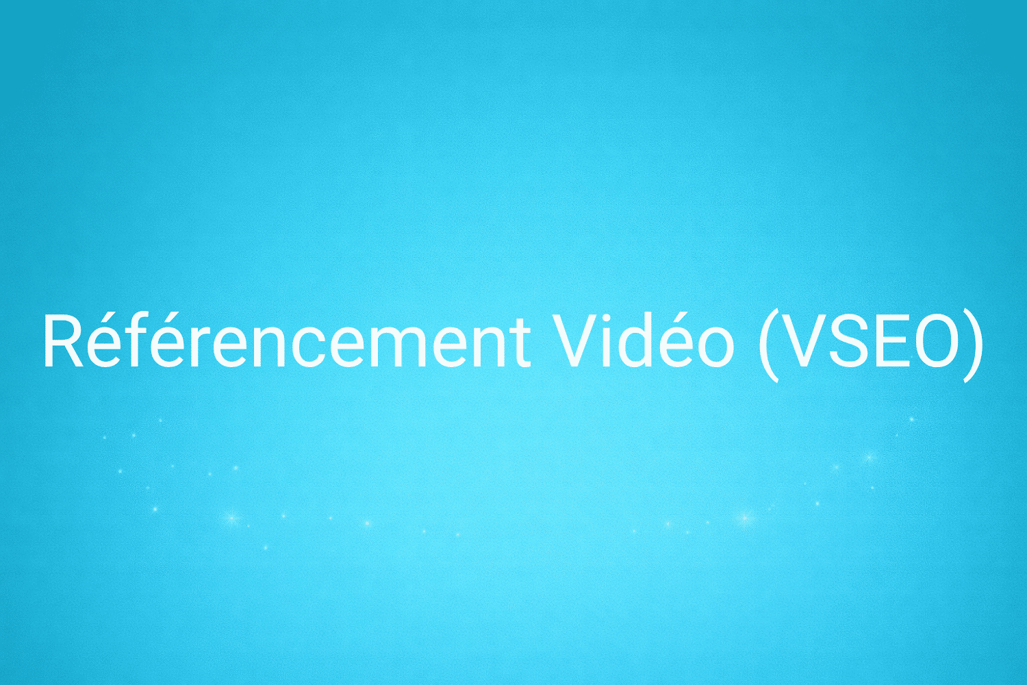 Illustration minimaliste sur fond bleu avec texte "Référencement Vidéo (VSEO)", définition liée à la catégorie e-commerce du glossaire marketing de M-Twice