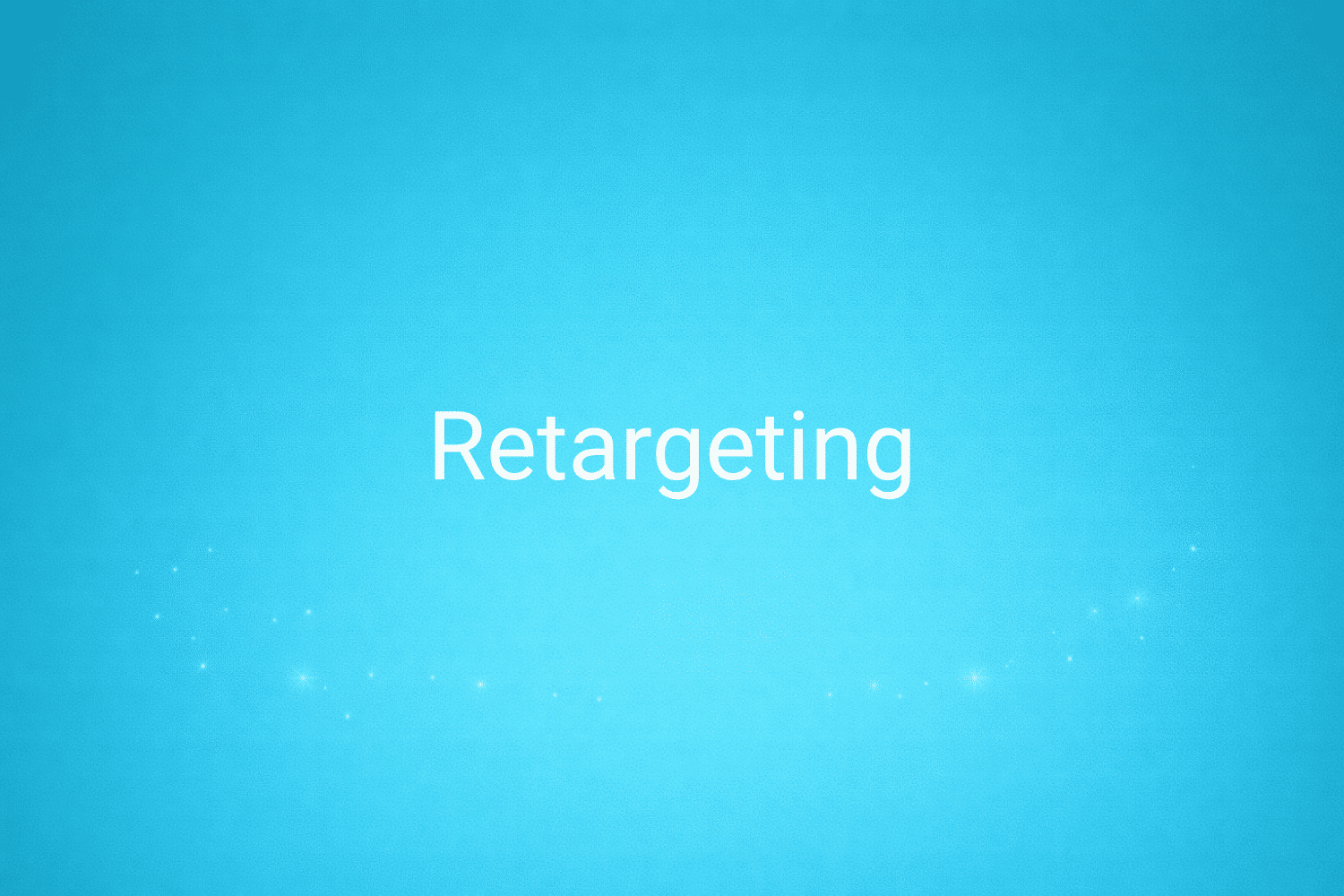 Illustration minimaliste sur fond bleu avec texte "Retargeting", définition liée à la catégorie Publicité en ligne du glossaire marketing de M-Twice