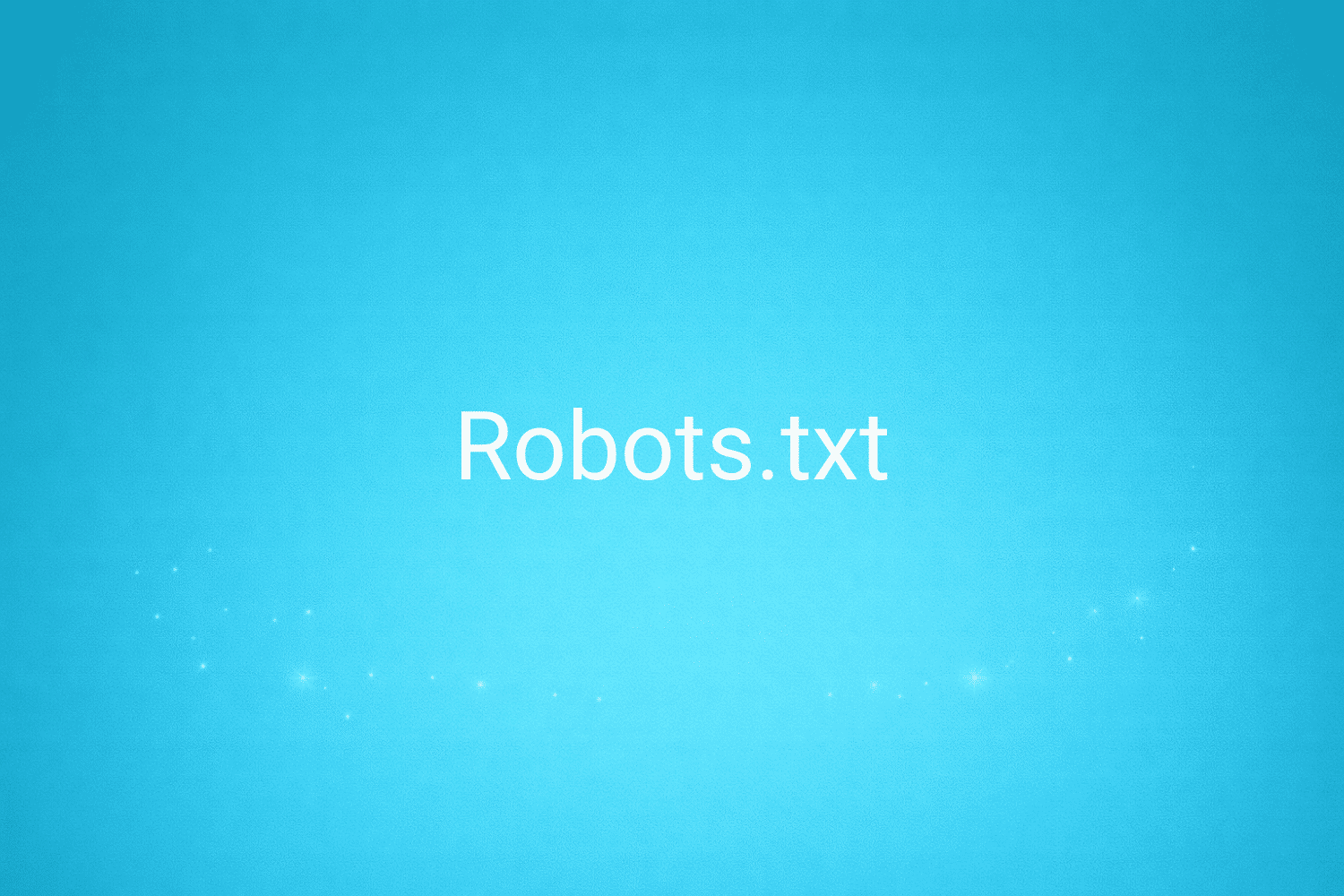 Illustration minimaliste sur fond bleu avec texte "Robots.txt", définition liée à la catégorie e-commerce du glossaire marketing de M-Twice