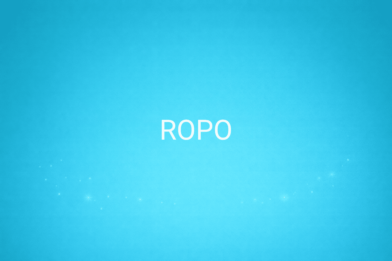 Illustration minimaliste sur fond bleu avec texte "ROPO", définition liée à la catégorie e-commerce du glossaire marketing de M-Twice