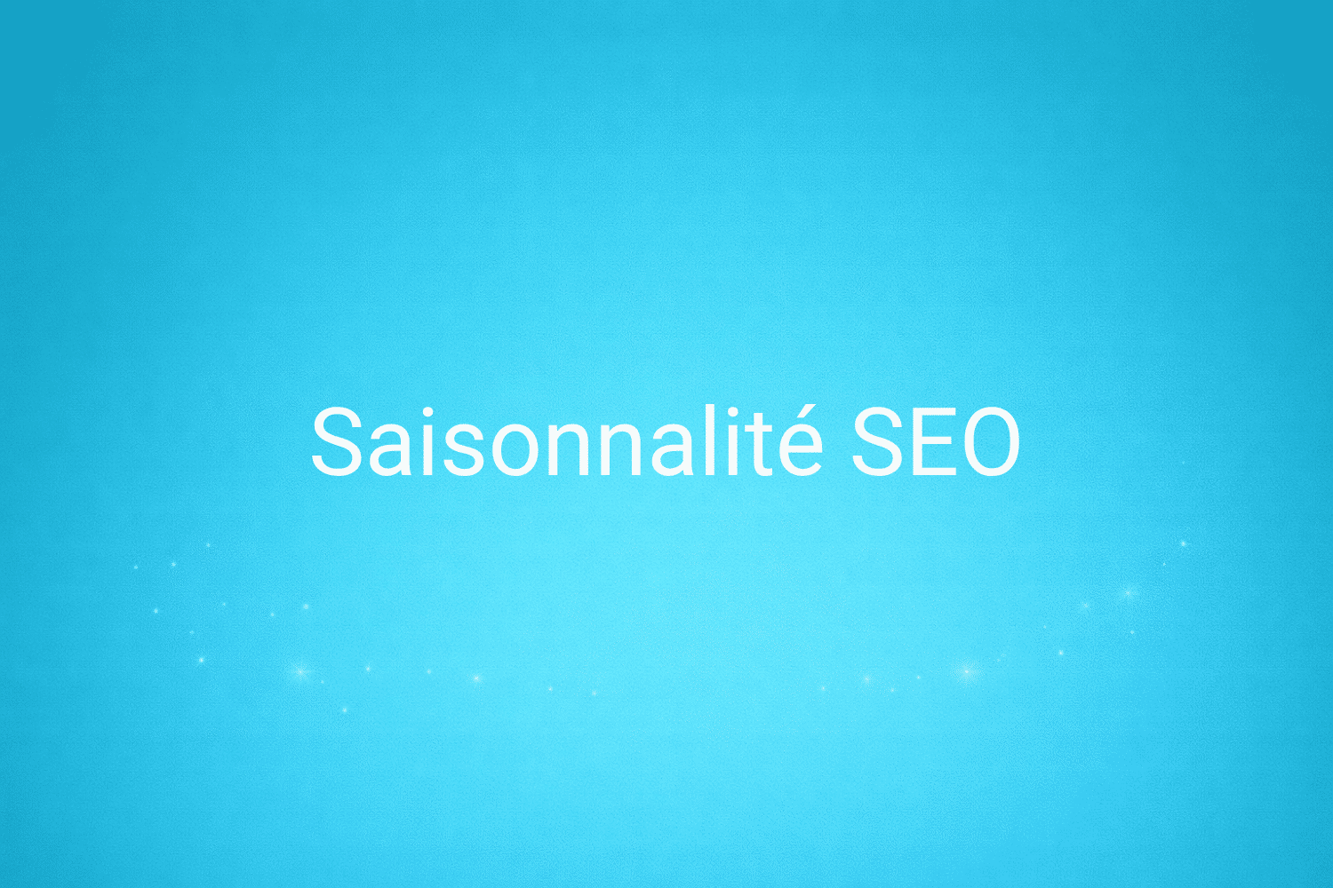 Illustration minimaliste sur fond bleu avec texte "Saisonnalité SEO", définition liée à la catégorie SEO du glossaire marketing de M-Twice