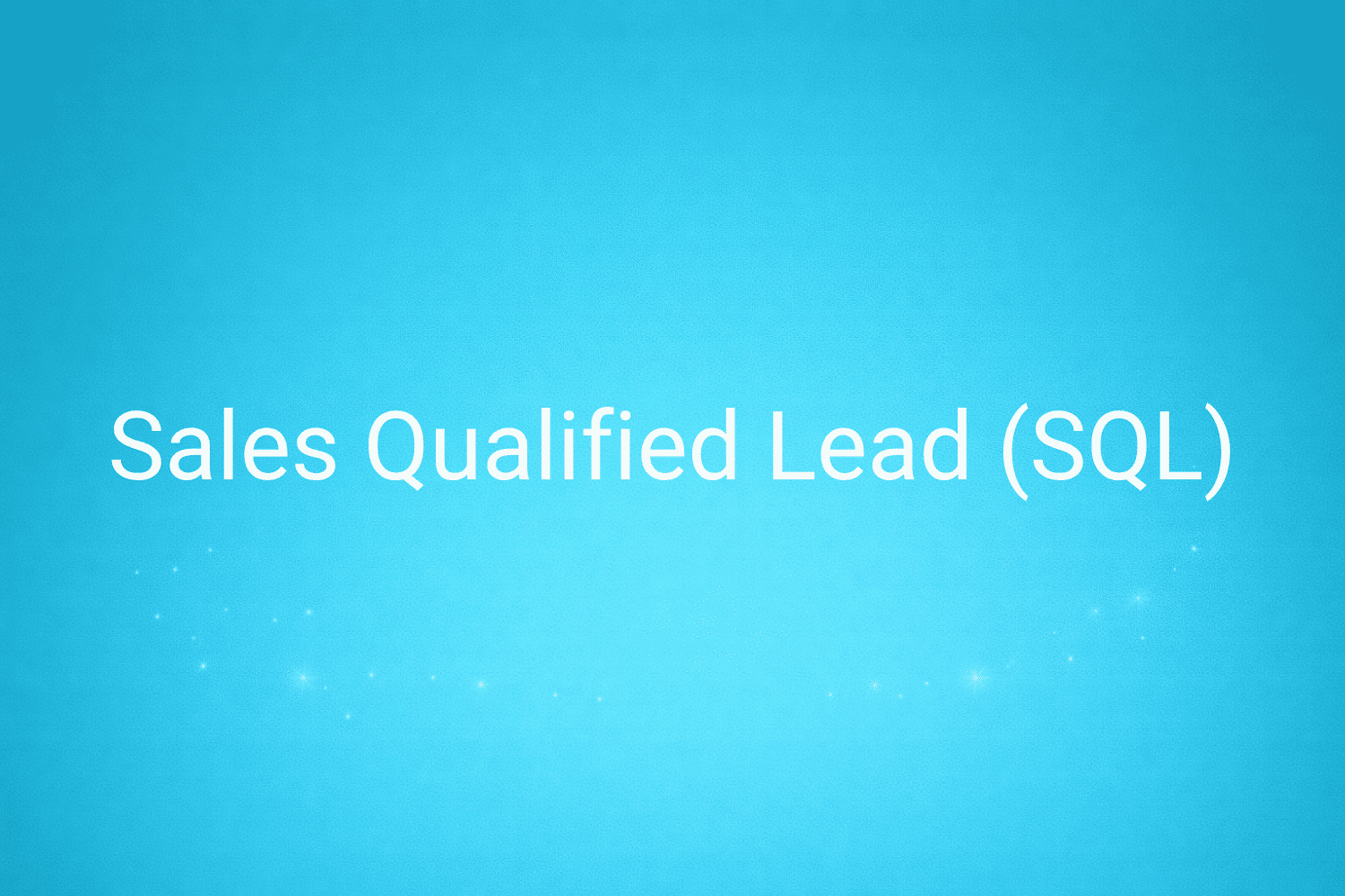 Illustration minimaliste sur fond bleu avec texte "Sales Qualified Lead (SQL)", définition liée à la catégorie Stratégie Marketing du glossaire marketing de M-Twice