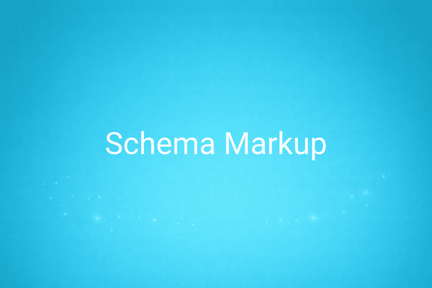 Illustration minimaliste sur fond bleu avec texte "Schema Markup", définition liée à la catégorie SEO du glossaire marketing de M-Twice