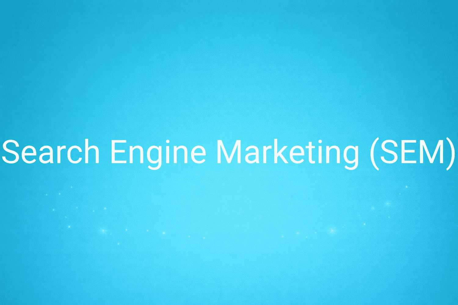 Illustration minimaliste sur fond bleu avec texte "Search Engine Marketing (SEM)", définition liée à la catégorie Stratégie Marketing du glossaire marketing de M-Twice