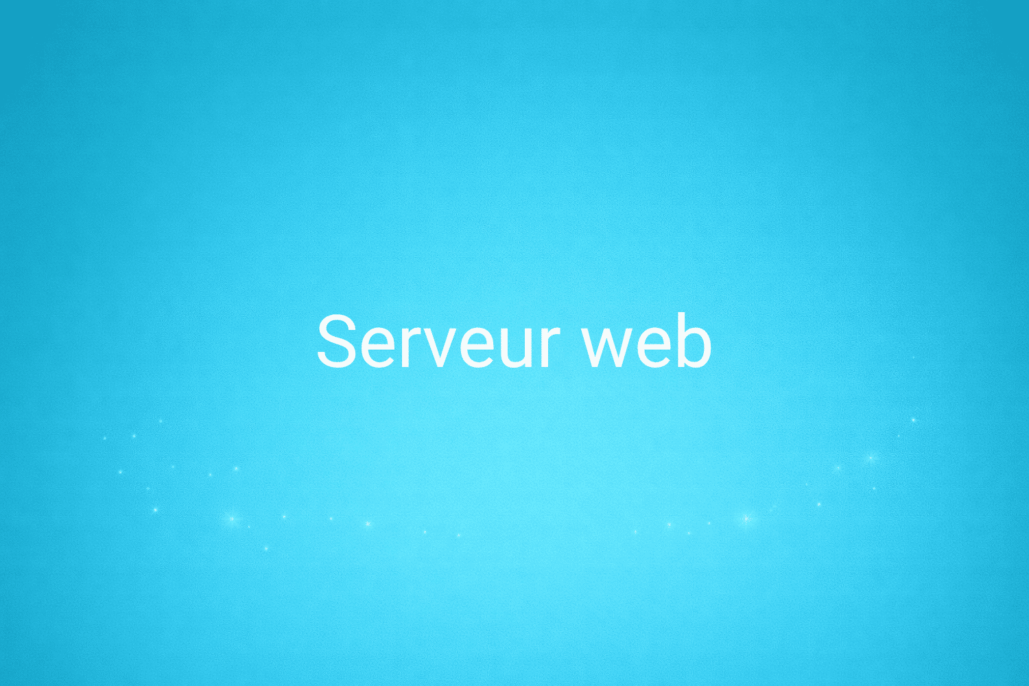 Illustration minimaliste sur fond bleu avec texte "Serveur web", définition liée à la catégorie e-commerce du glossaire marketing de M-Twice