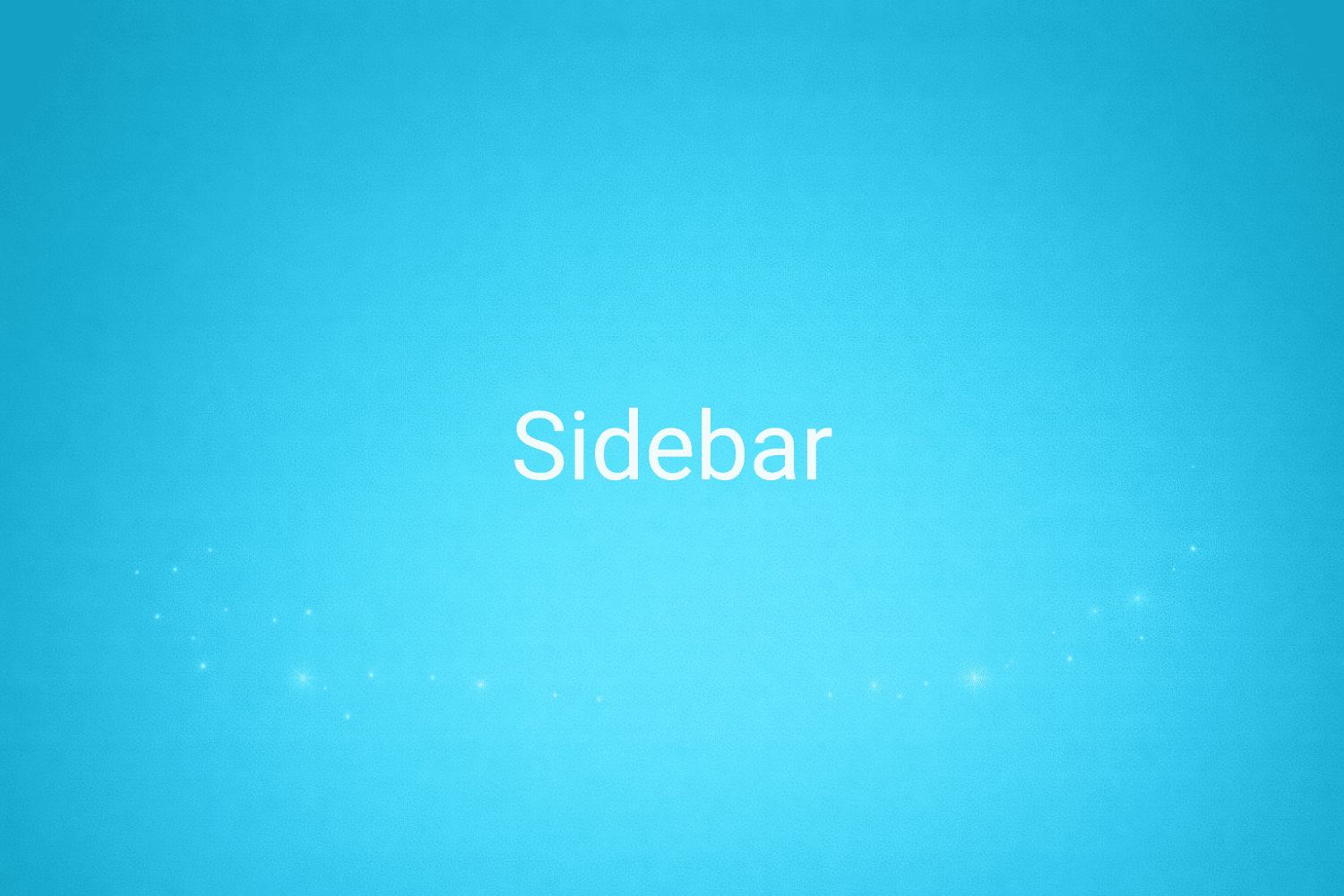 Illustration minimaliste sur fond bleu avec texte "Sidebar", définition liée à la catégorie e-commerce du glossaire marketing de M-Twice