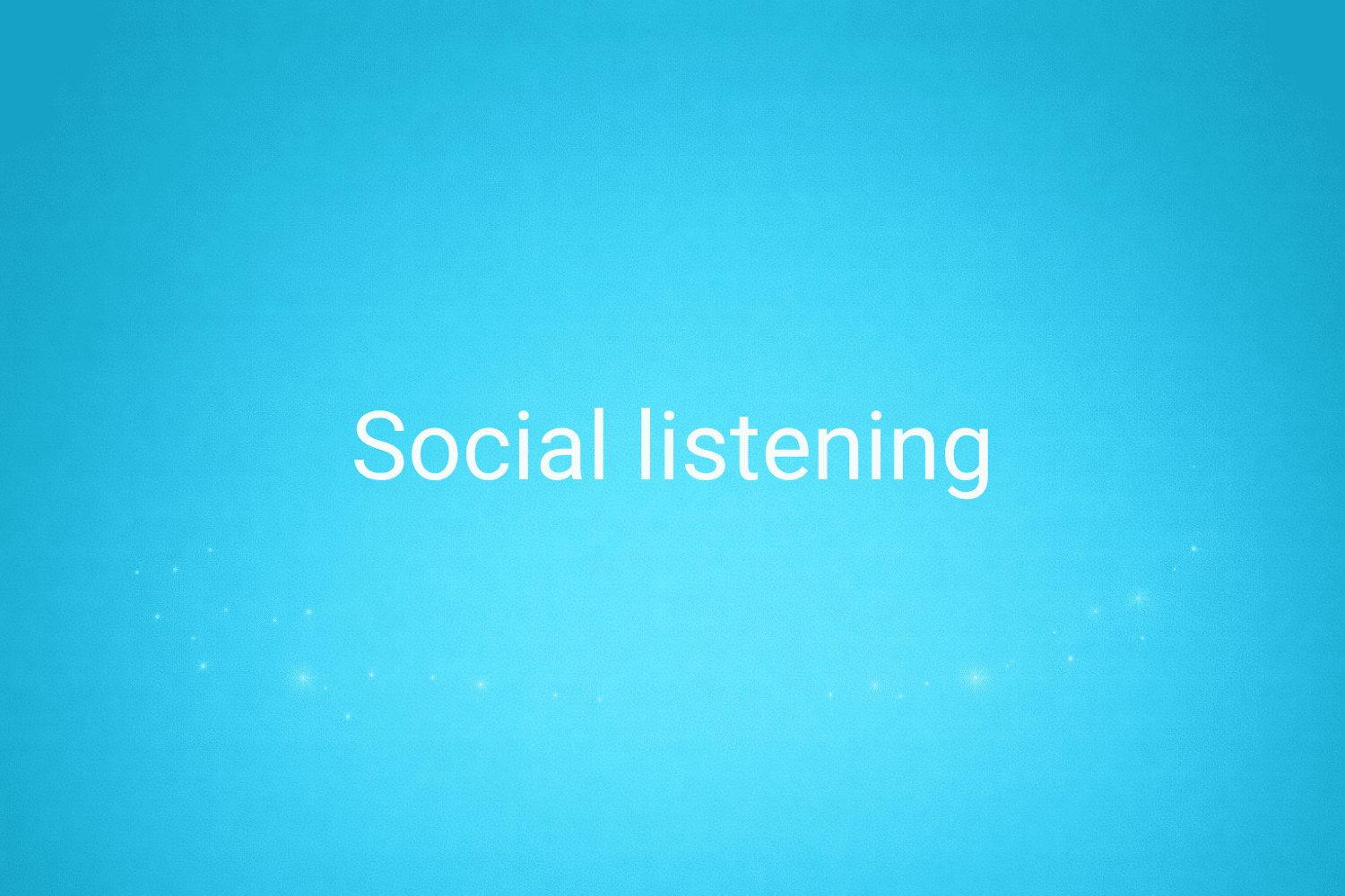 Illustration minimaliste sur fond bleu avec texte "Social listening", définition liée à la catégorie Marketing de contenus du glossaire marketing de M-Twice