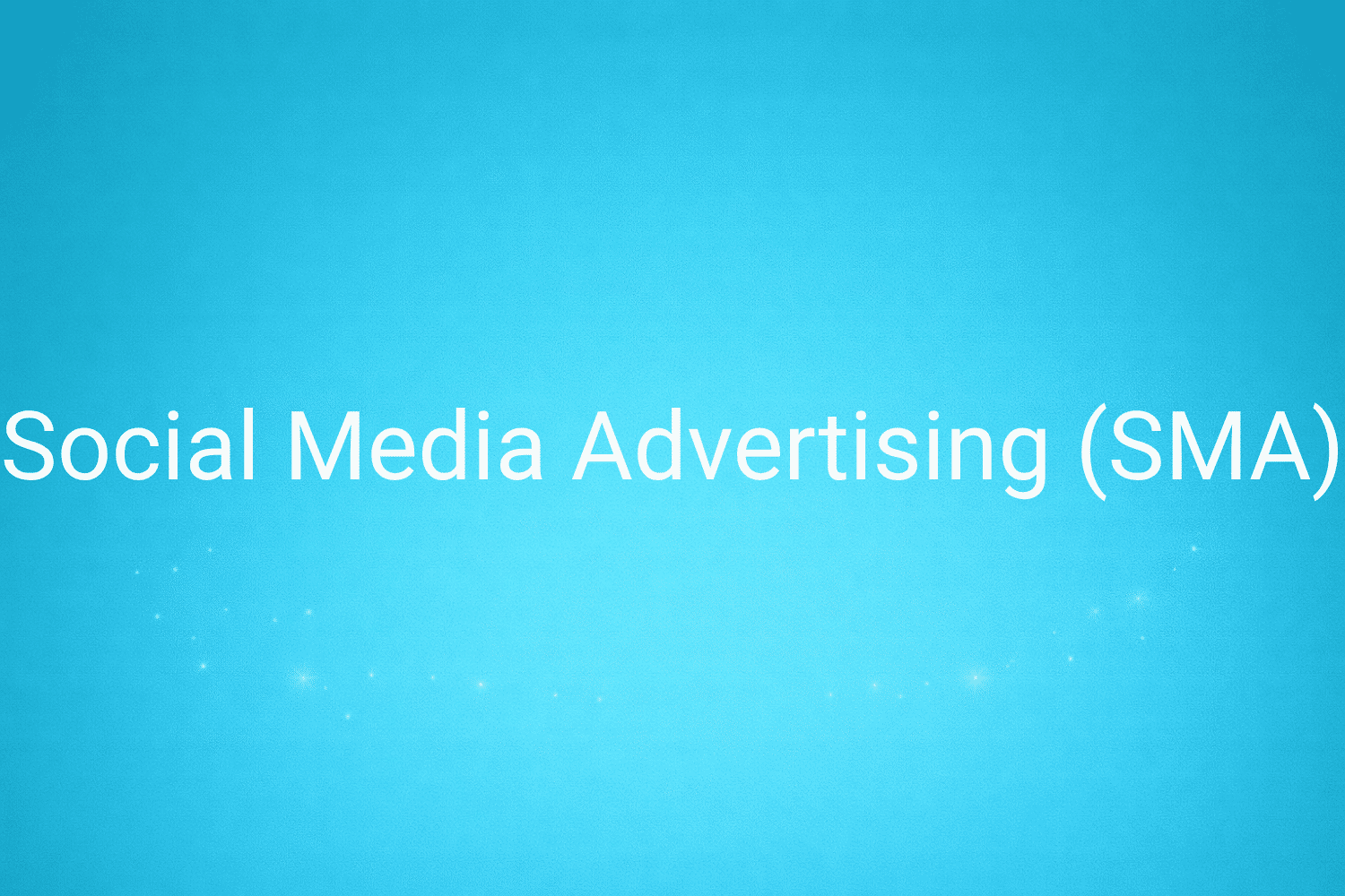Illustration minimaliste sur fond bleu avec texte "Social Media Advertising (SMA)", définition liée à la catégorie Stratégie Marketing du glossaire marketing de M-Twice