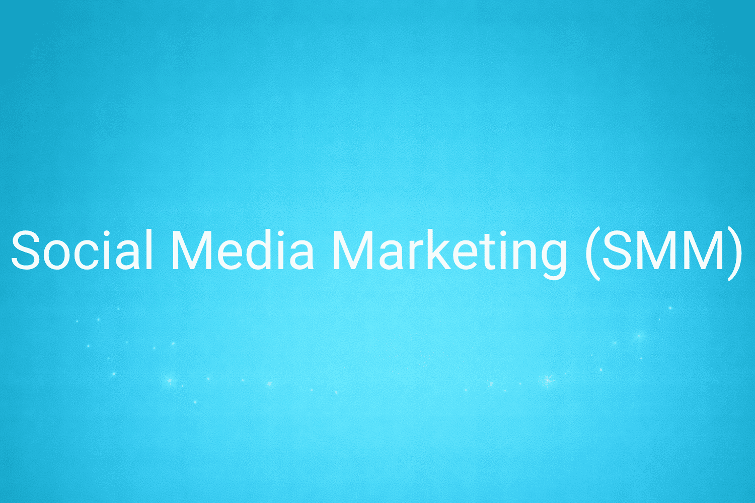 Illustration minimaliste sur fond bleu avec texte "Social Media Marketing (SMM)", définition liée à la catégorie Marketing de contenus du glossaire marketing de M-Twice