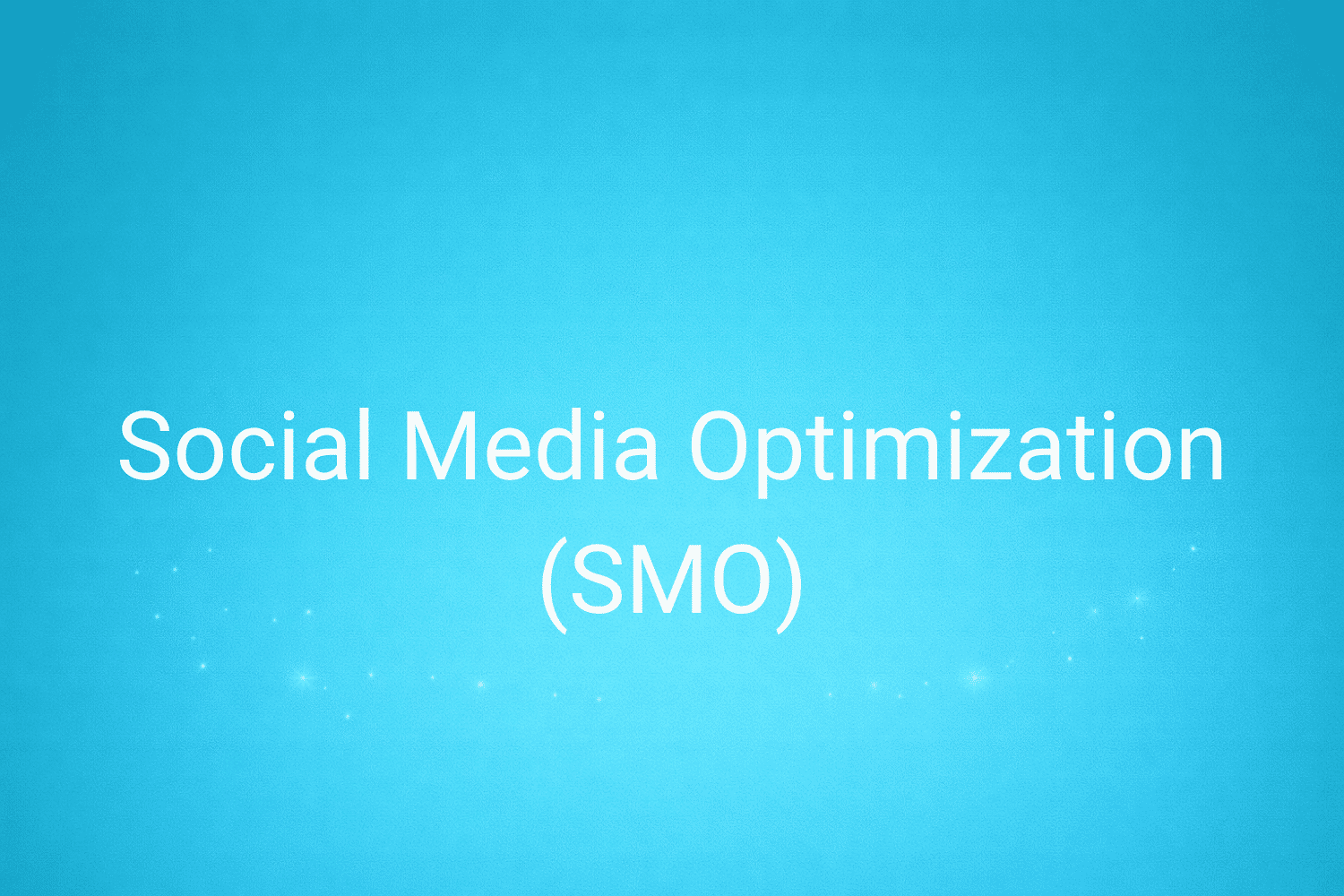 Illustration minimaliste sur fond bleu avec texte "Social Media Optimization (SMO)", définition liée à la catégorie Marketing de contenus du glossaire marketing de M-Twice