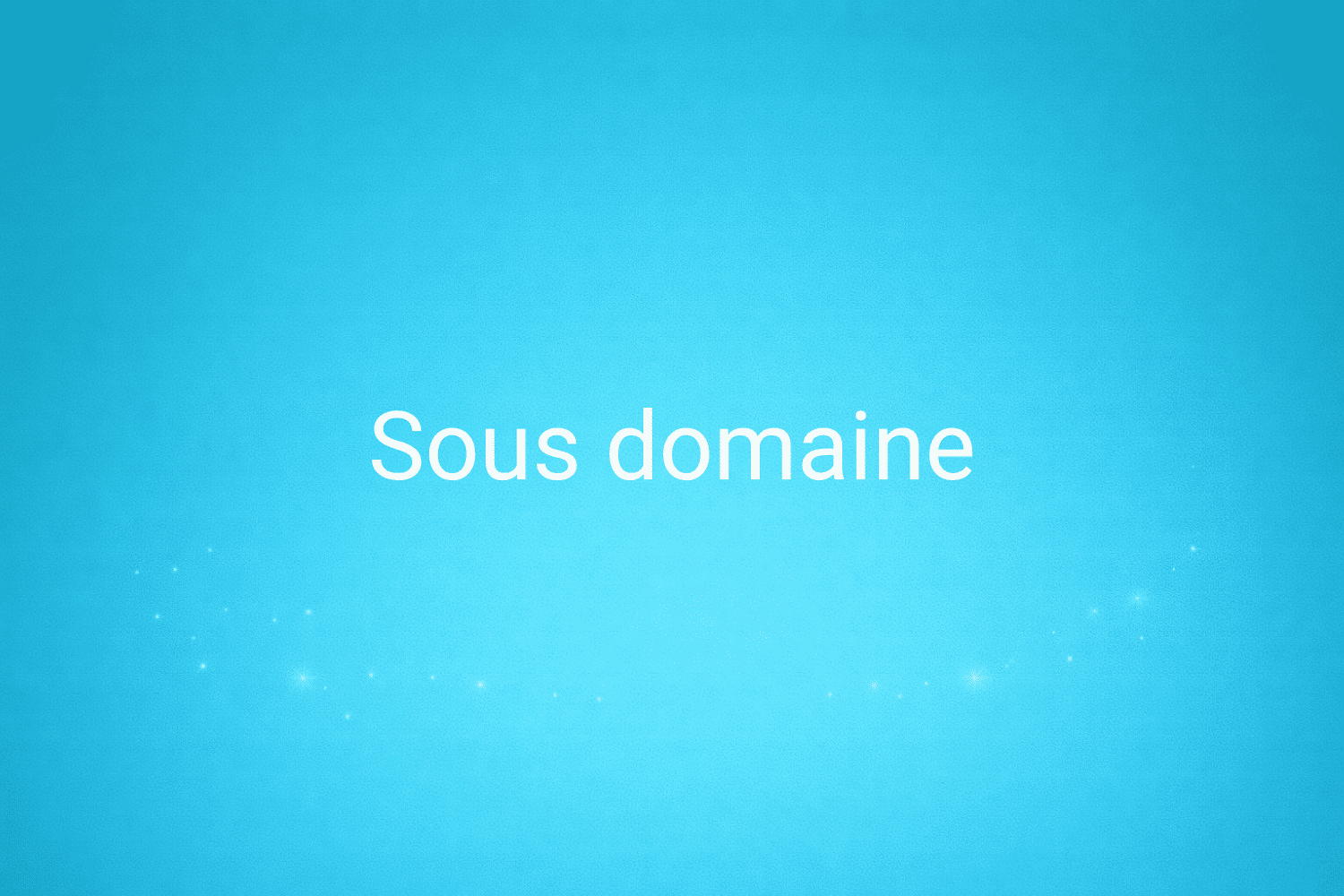 Illustration minimaliste sur fond bleu avec texte "Sous domaine", définition liée à la catégorie e-commerce du glossaire marketing de M-Twice