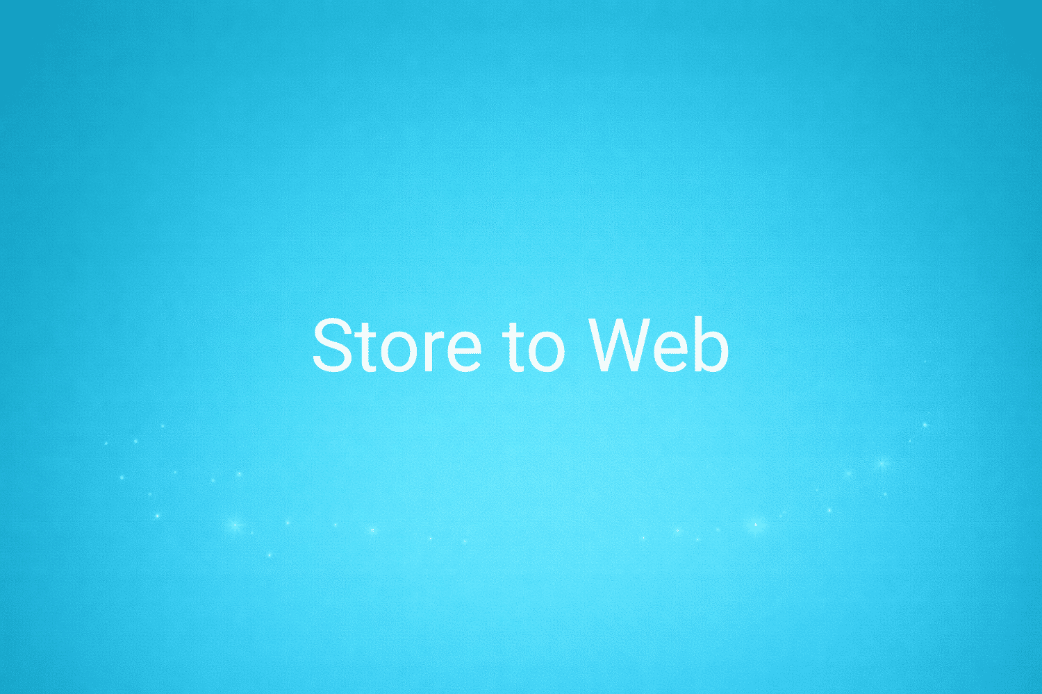 Illustration minimaliste sur fond bleu avec texte "Store to Web", définition liée à la catégorie e-commerce du glossaire marketing de M-Twice