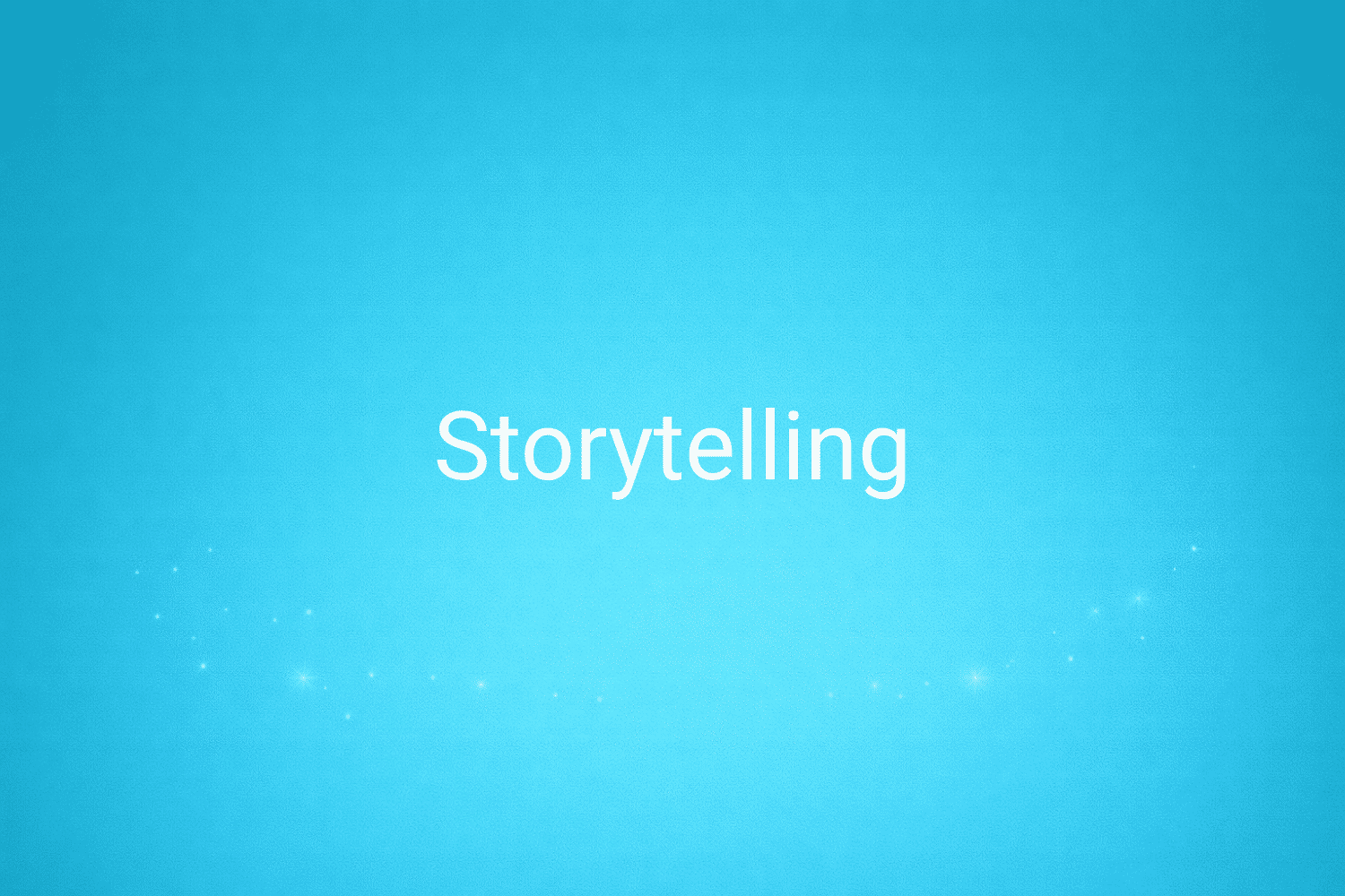 Illustration minimaliste sur fond bleu avec texte "Storytelling", définition liée à la catégorie Marketing de contenus du glossaire marketing de M-Twice